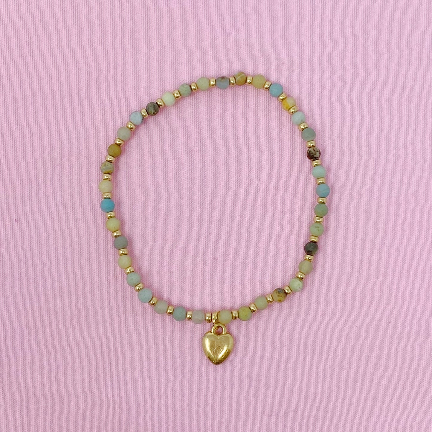 Stone Bead Heart Anklet by Ellisonyoung.com