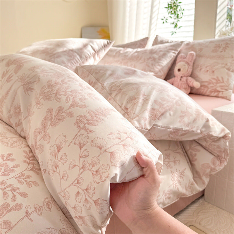 Super Soft Glutinous Clouds Cotton Four-piece Set Washed