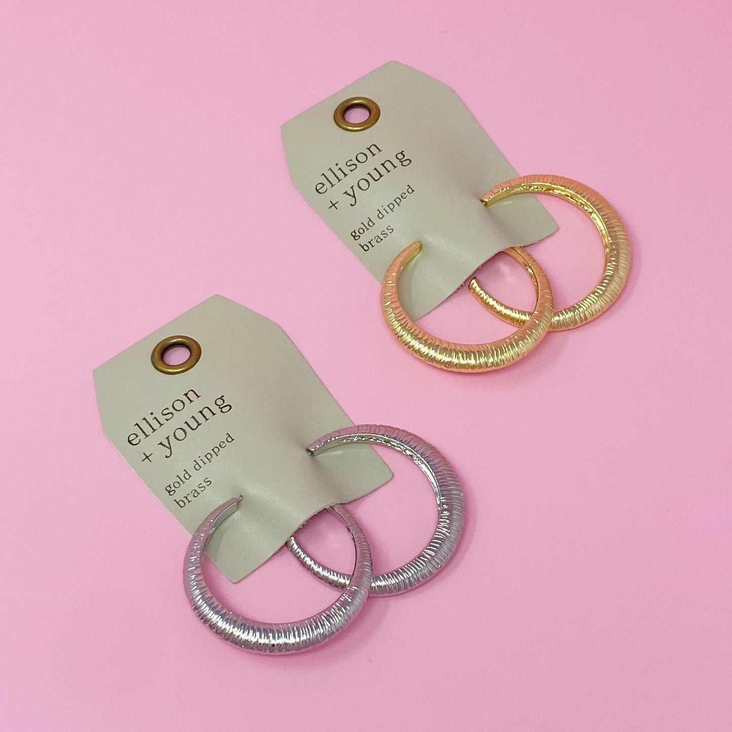 Textured Daily Hoop Earrings by Ellisonyoung.com