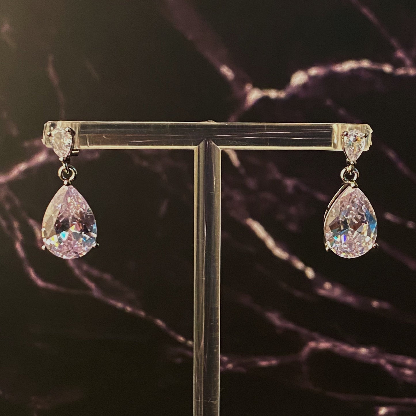 Crystal Clear Teardrop Earrings by Ellisonyoung.com