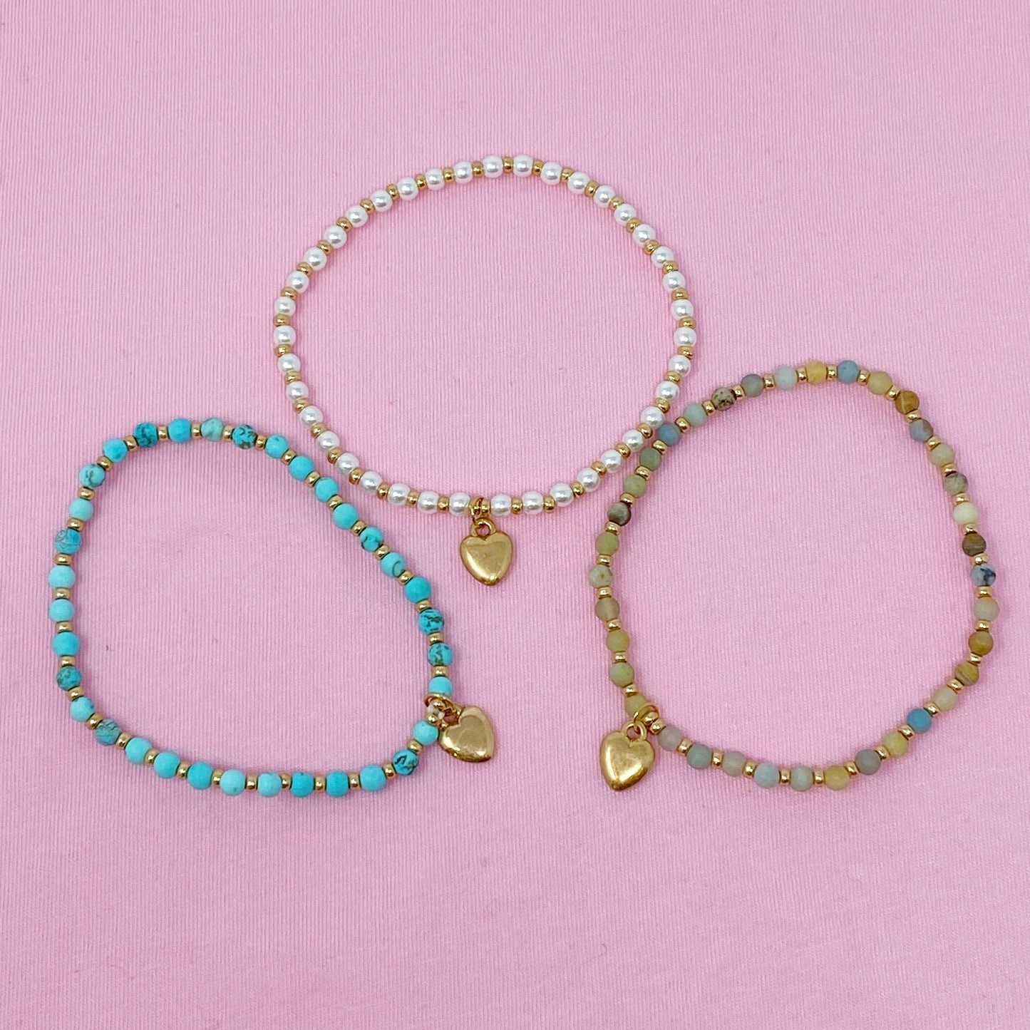 Stone Bead Heart Anklet by Ellisonyoung.com