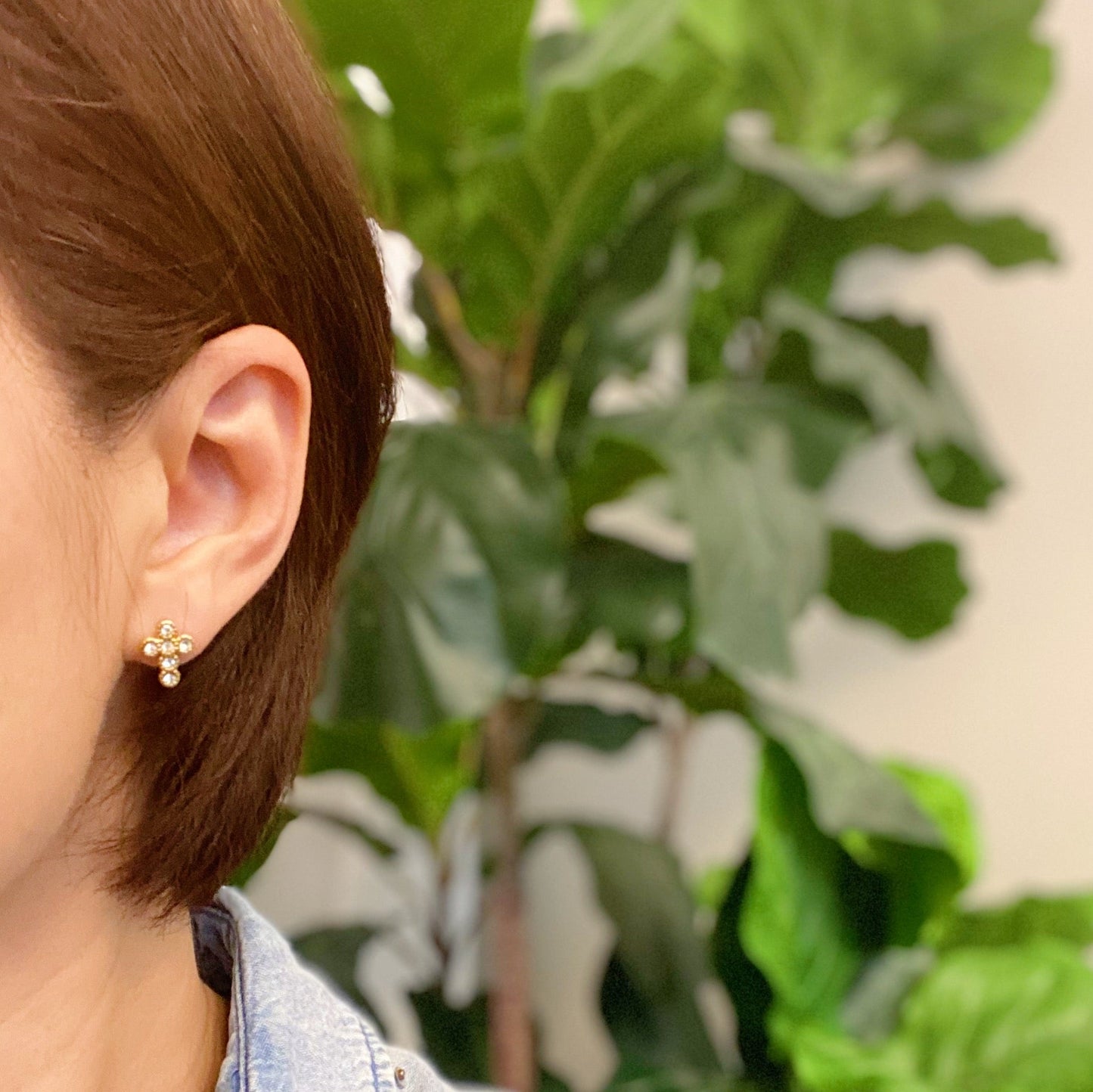 Dainty Cross Stud Earrings by Ellisonyoung.com