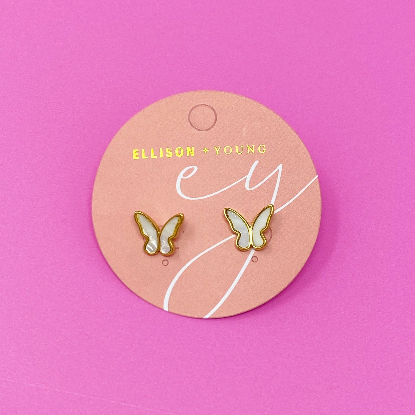 Golden Shell Butterfly Earrings by Ellisonyoung.com