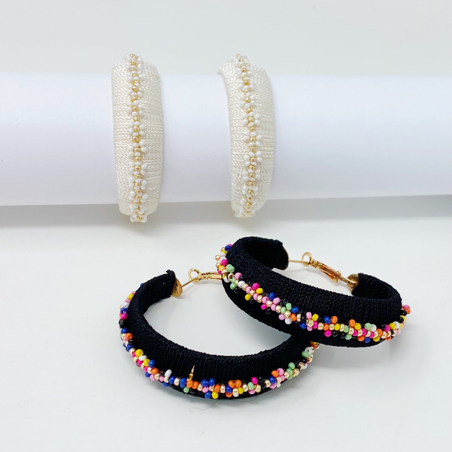 Beaded Hoop Earrings by Ellisonyoung.com