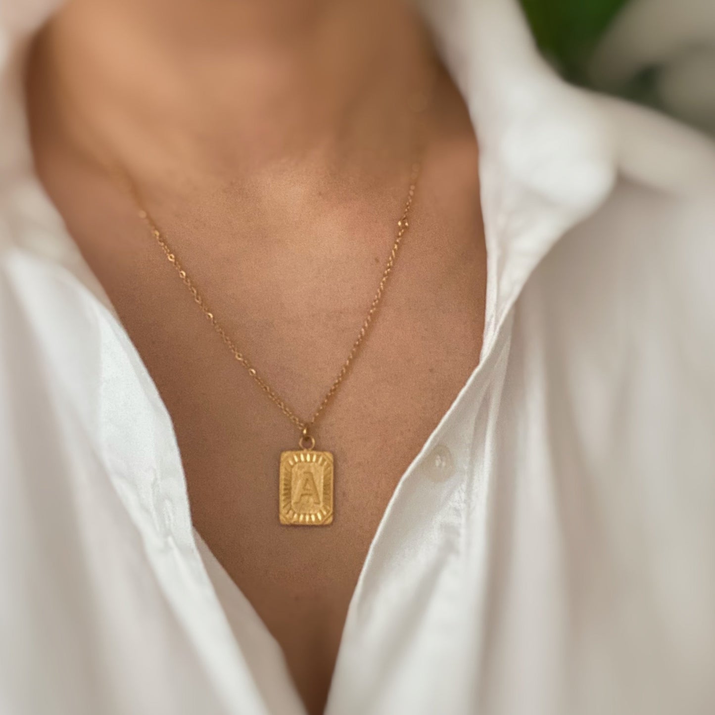 Art Deco Initial Necklace by Ellisonyoung.com