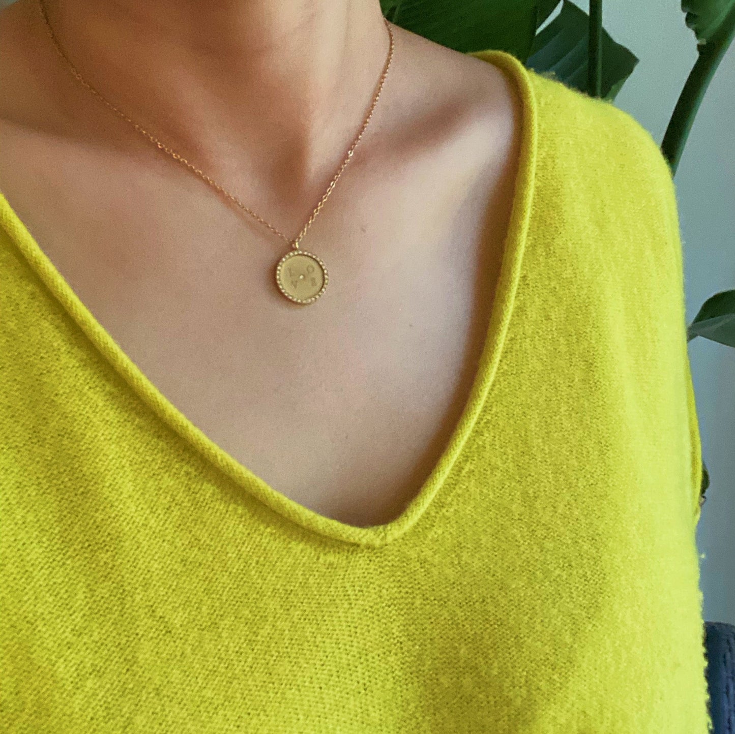 Loveholic Round Pendant Necklace by Ellisonyoung.com