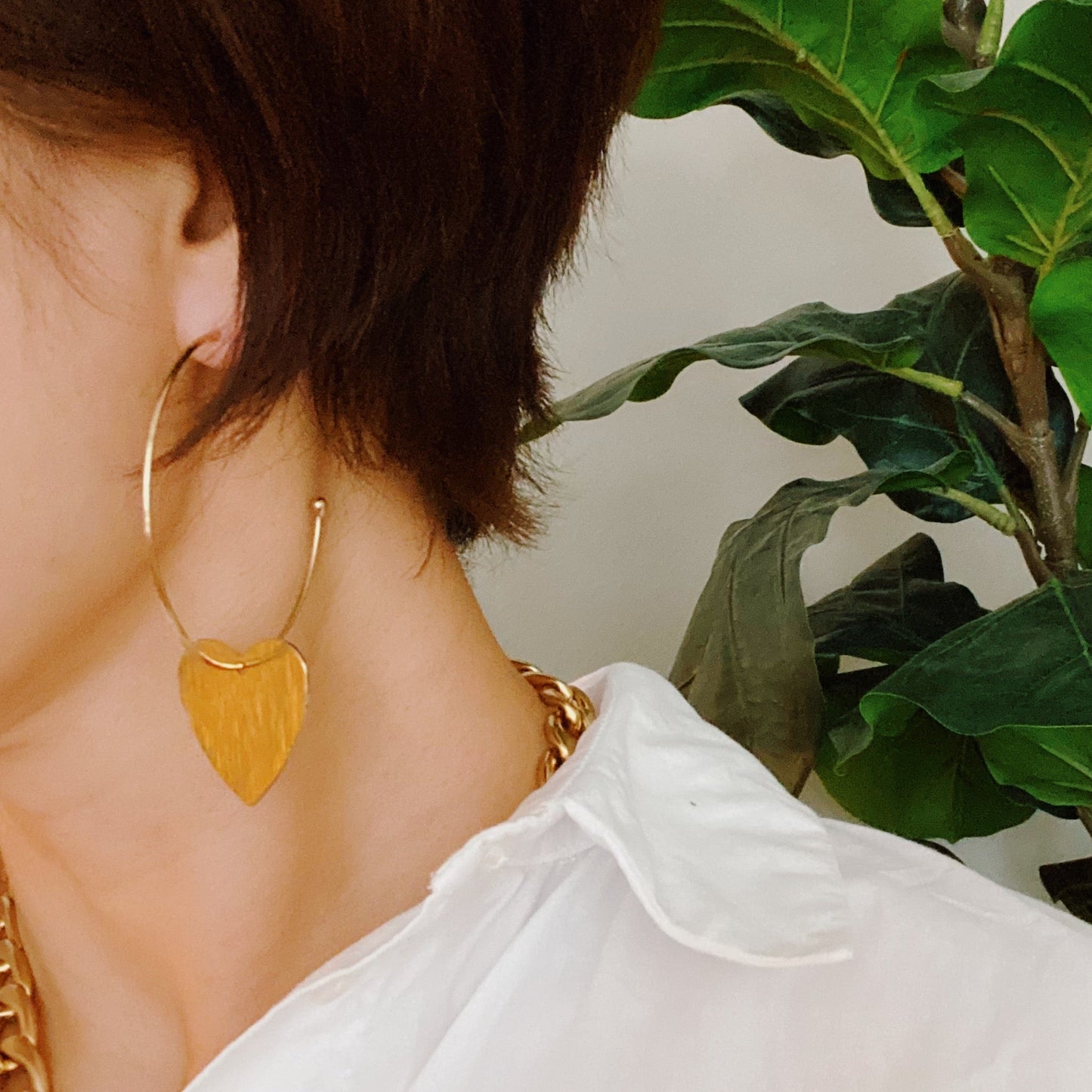 No Games Heart Hoop Earrings by Ellisonyoung.com
