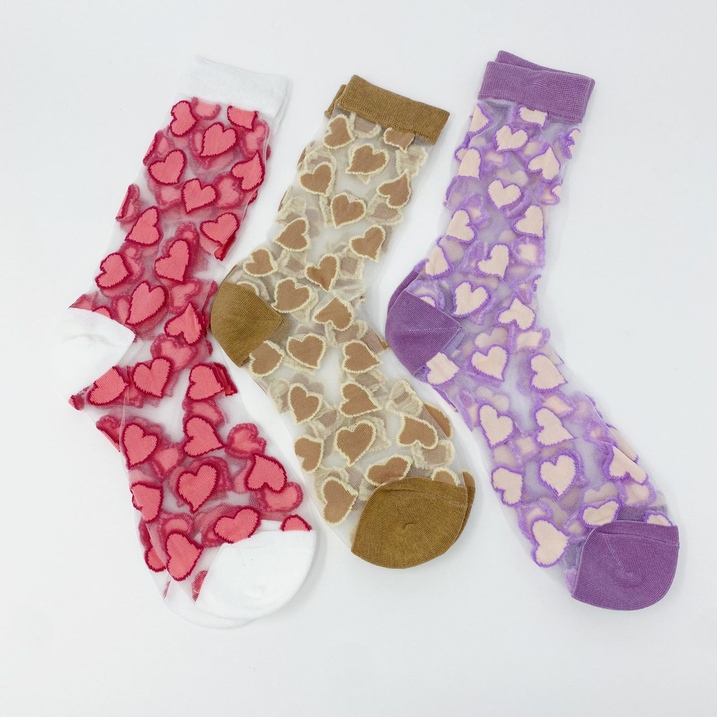 Heartful Love Sheer Socks by Ellisonyoung.com