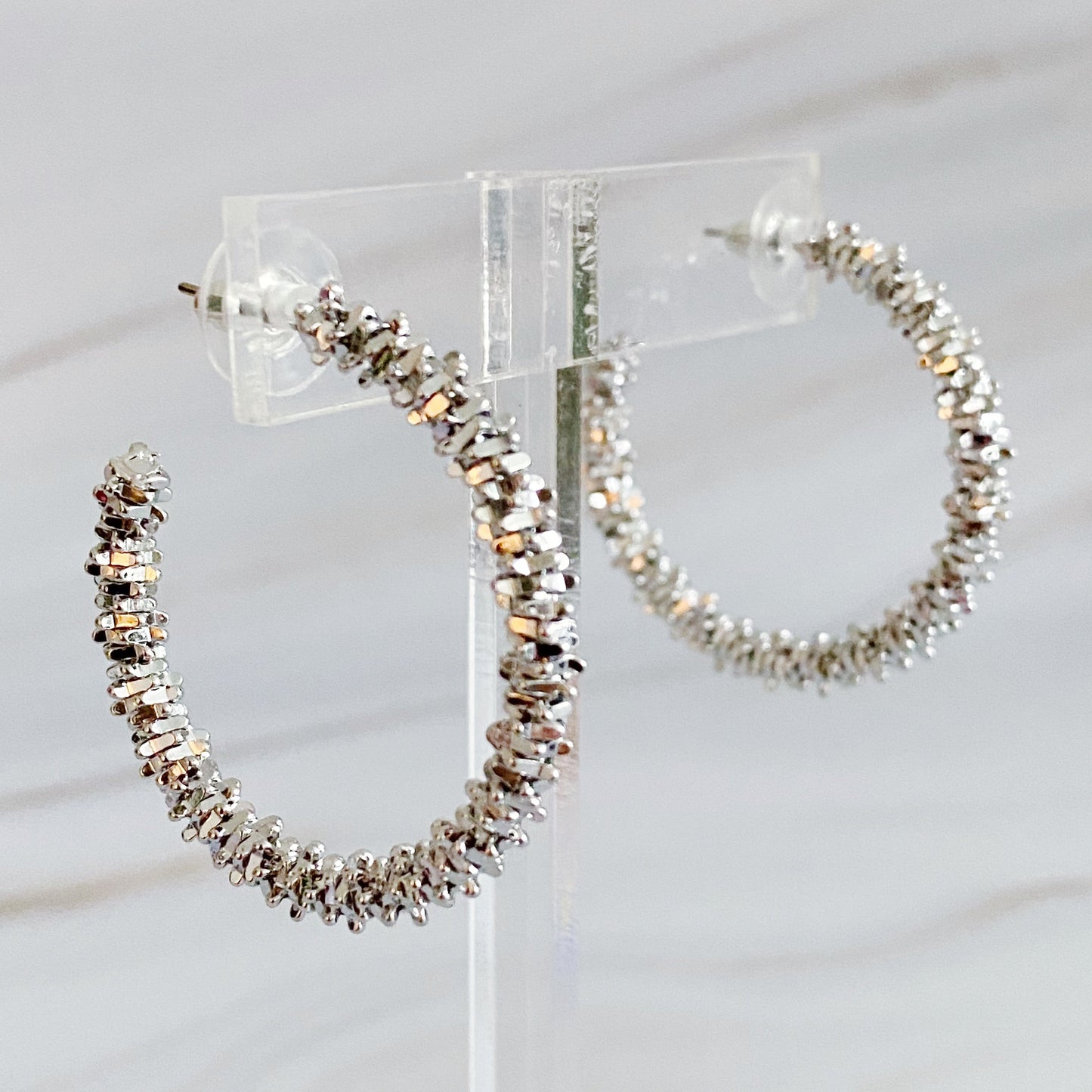 Golden Pebbles Hoop Earrings by Ellisonyoung.com