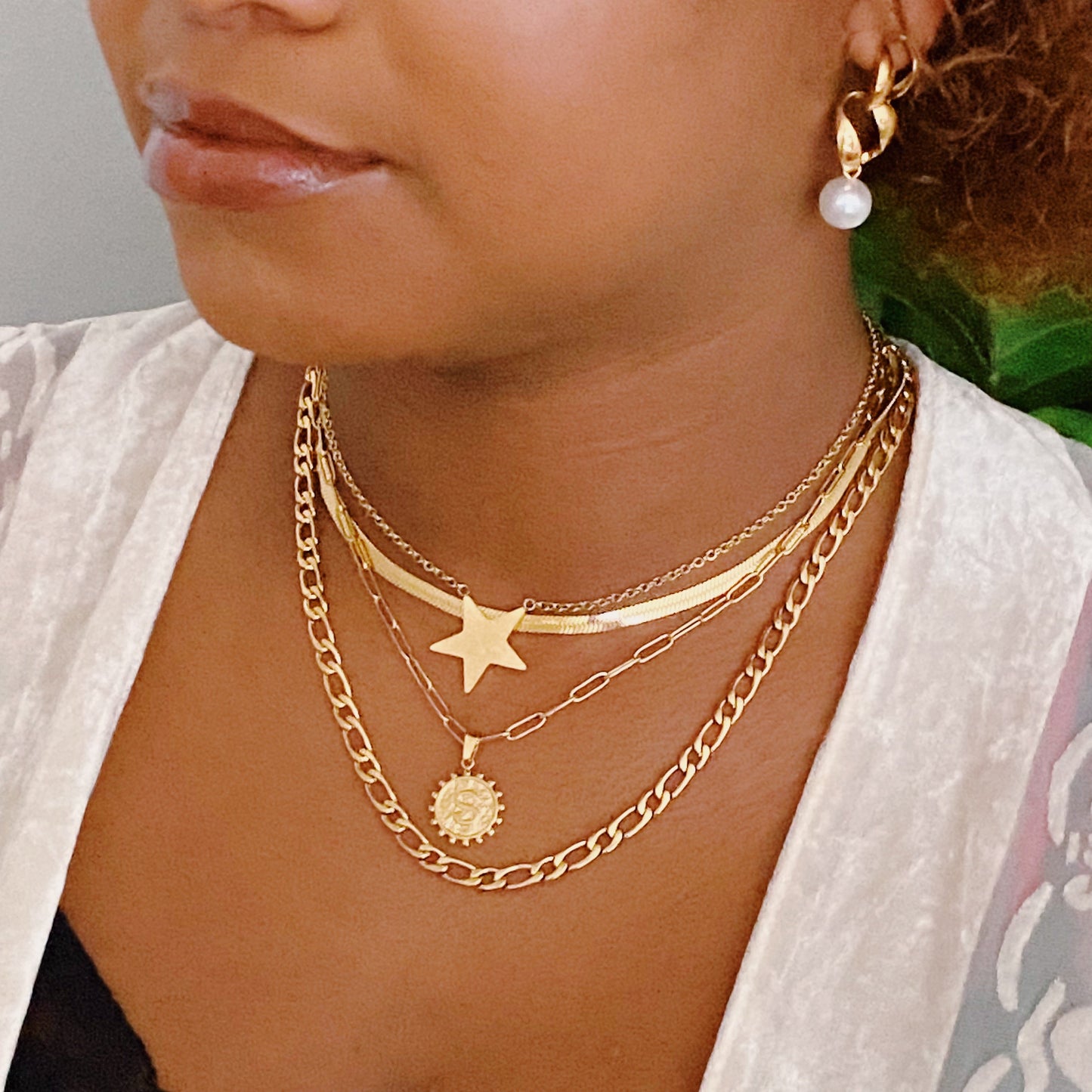 Double Chain Initial Necklace by Ellisonyoung.com