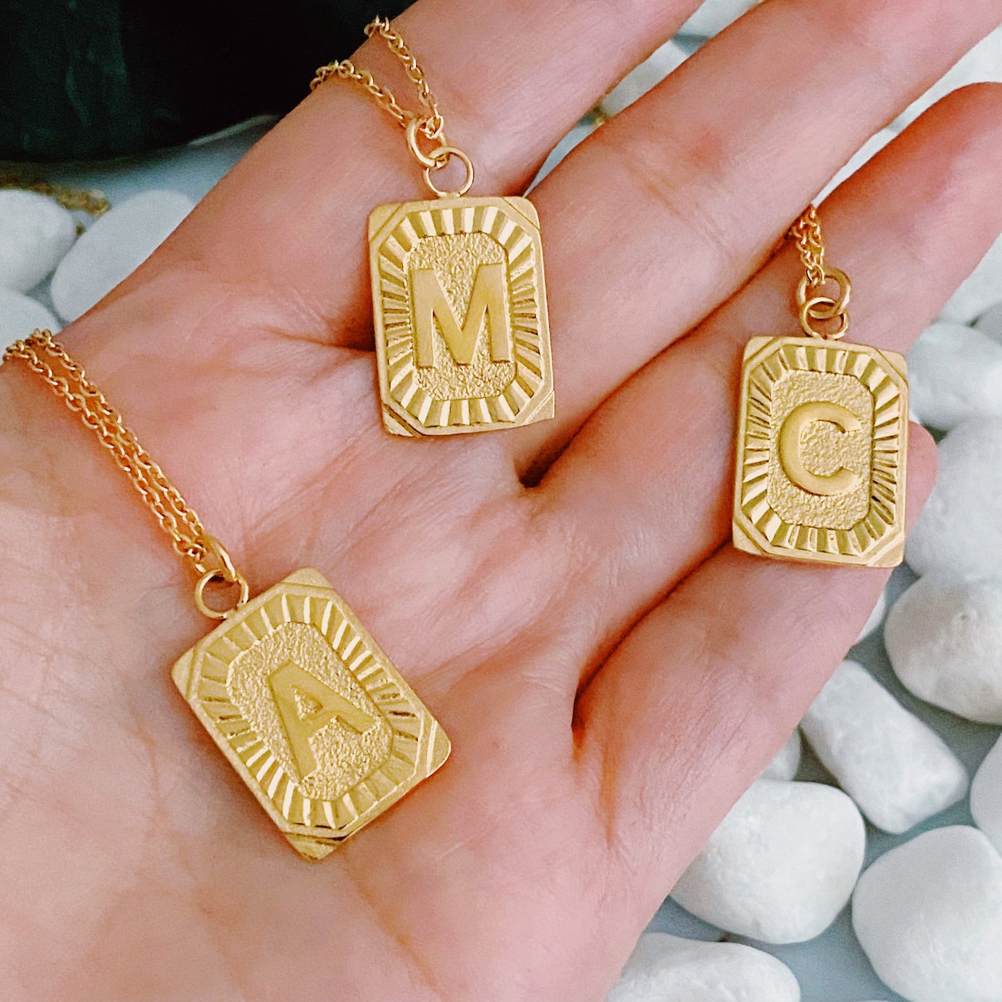 Art Deco Initial Necklace by Ellisonyoung.com