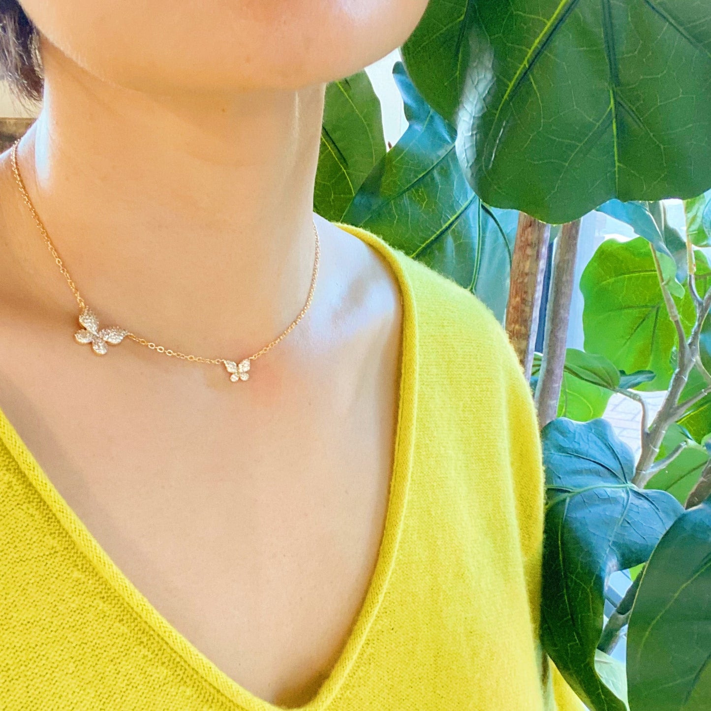 Double Shine Butterfly Necklace by Ellisonyoung.com
