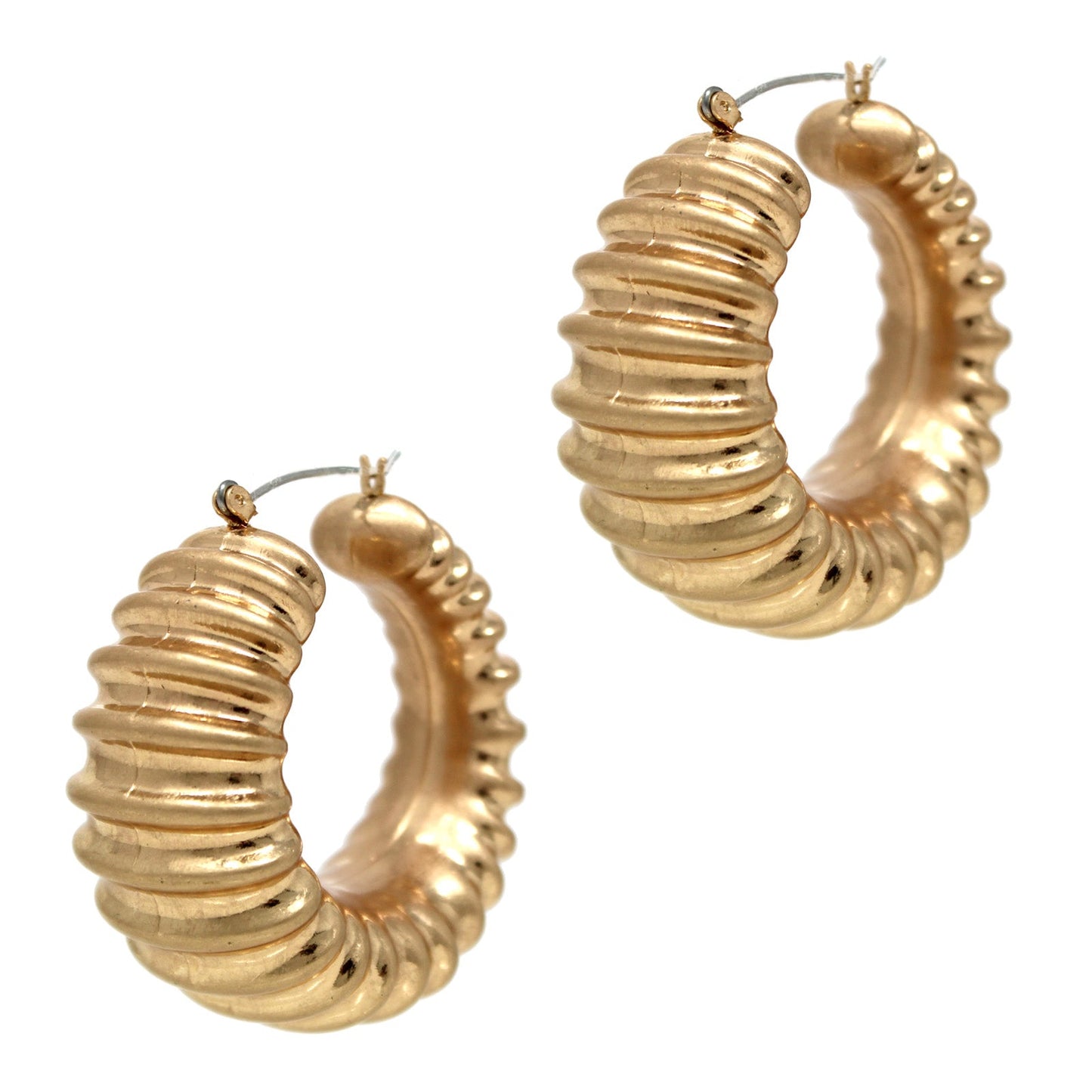 Bold In Pleats Hoop Earrings by Ellisonyoung.com