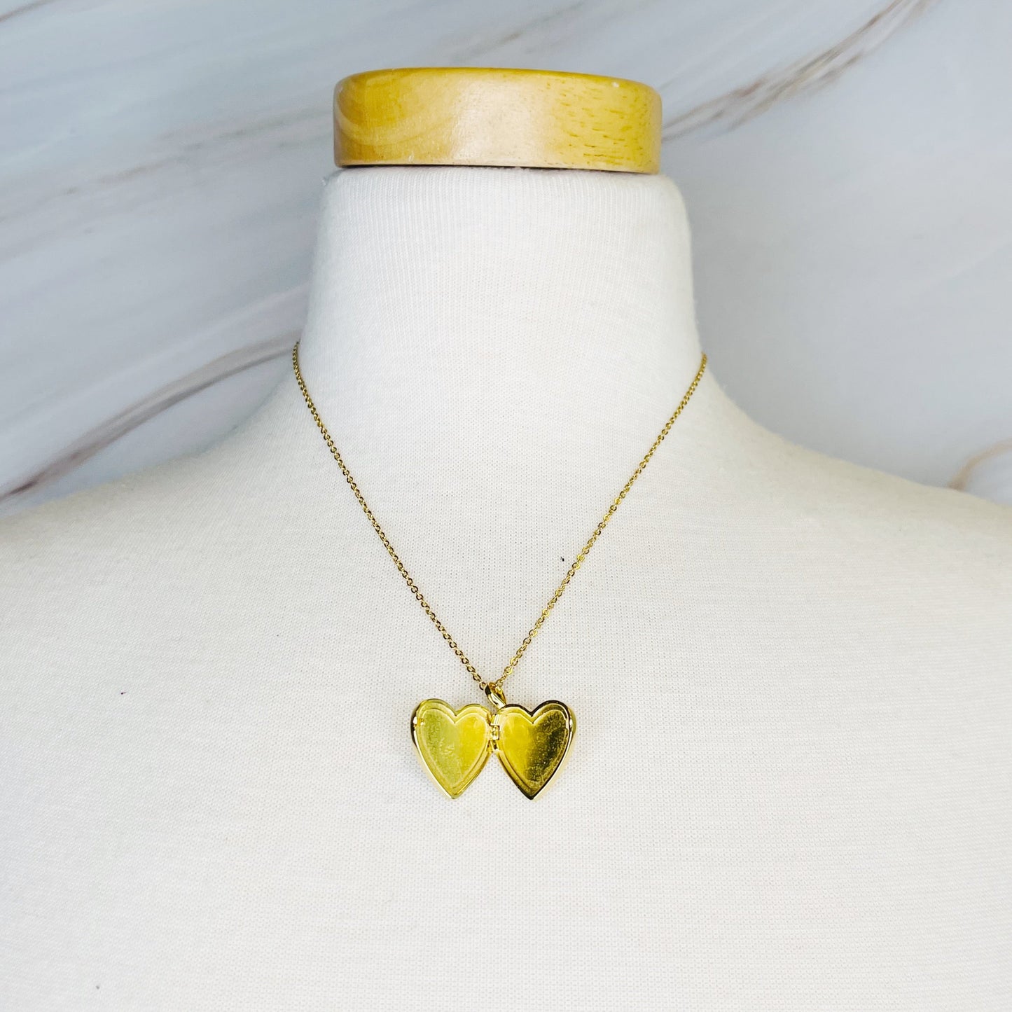 Shell Heart Locket Pendant Necklace by Ellisonyoung.com