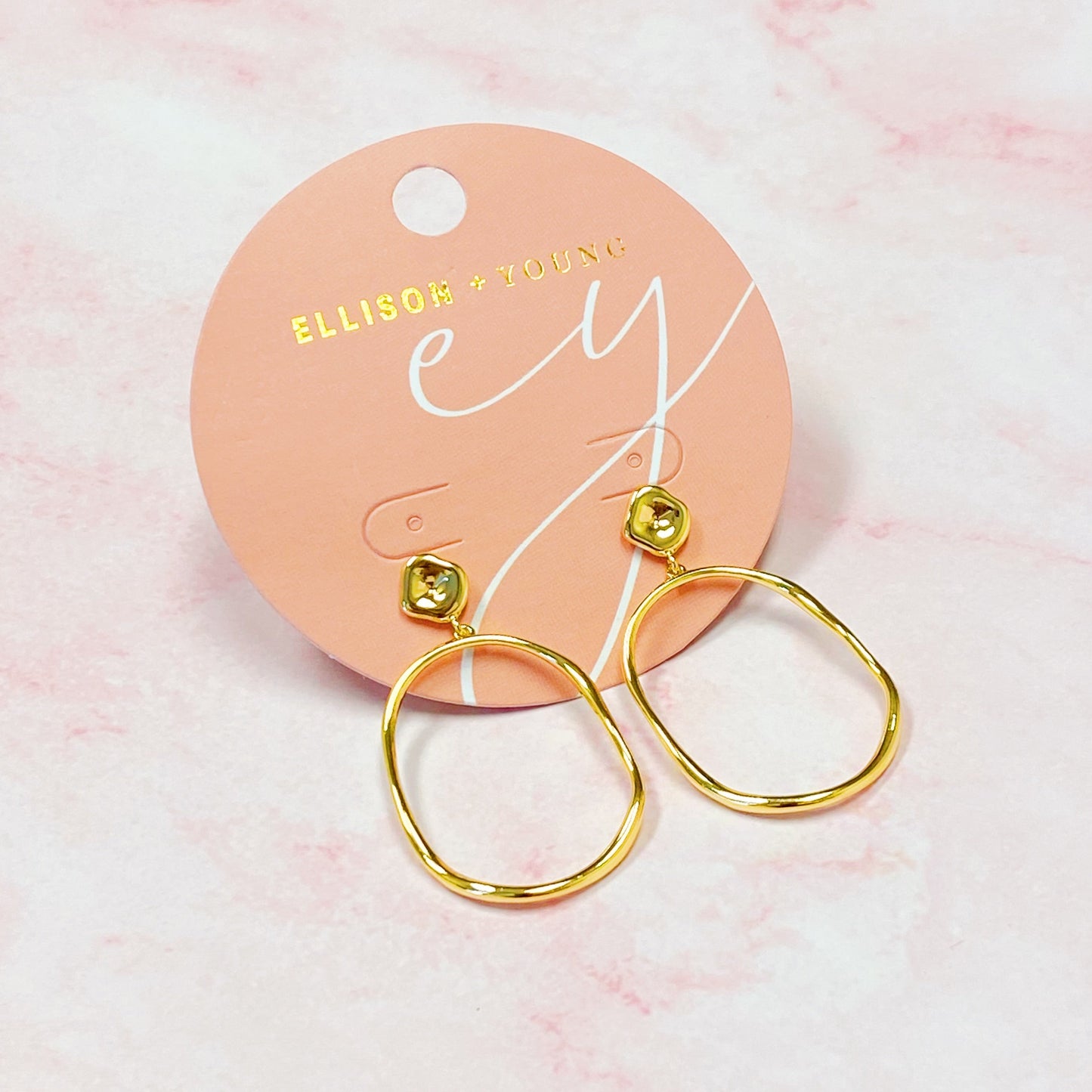 Modern Molten Oval Drop Earrings by Ellisonyoung.com