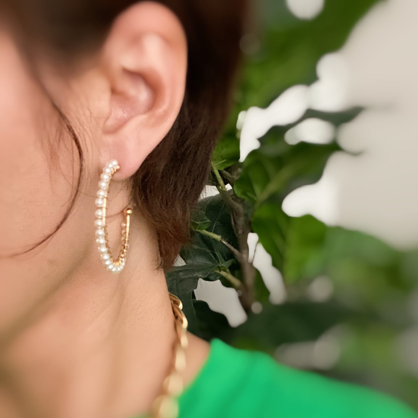 Precious Pearl Bead Hoop Earrings by Ellisonyoung.com