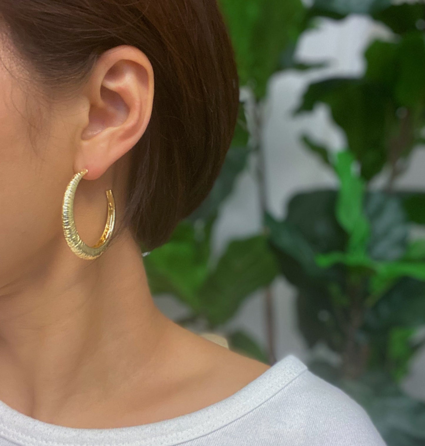 Textured Daily Hoop Earrings by Ellisonyoung.com