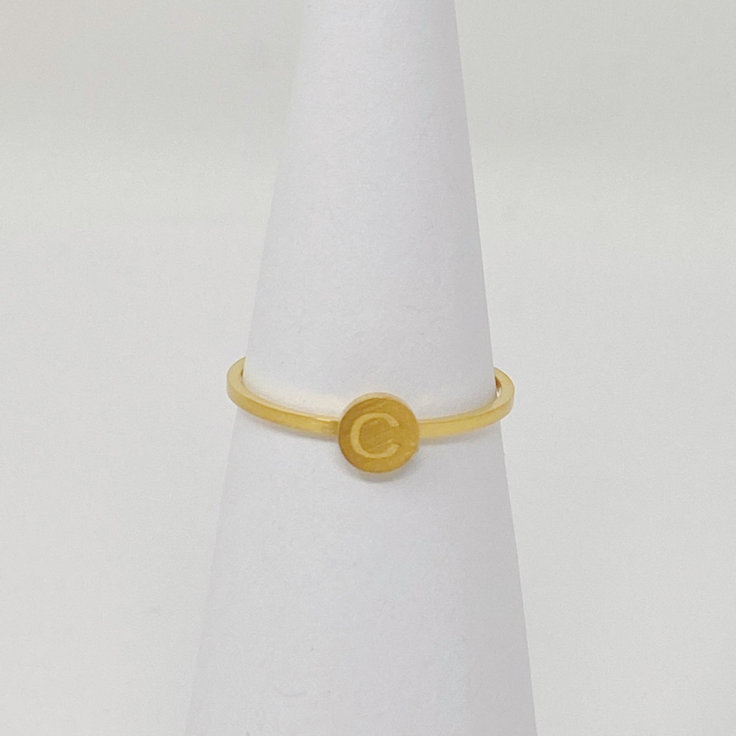 Tiny Initial Ring by Ellisonyoung.com