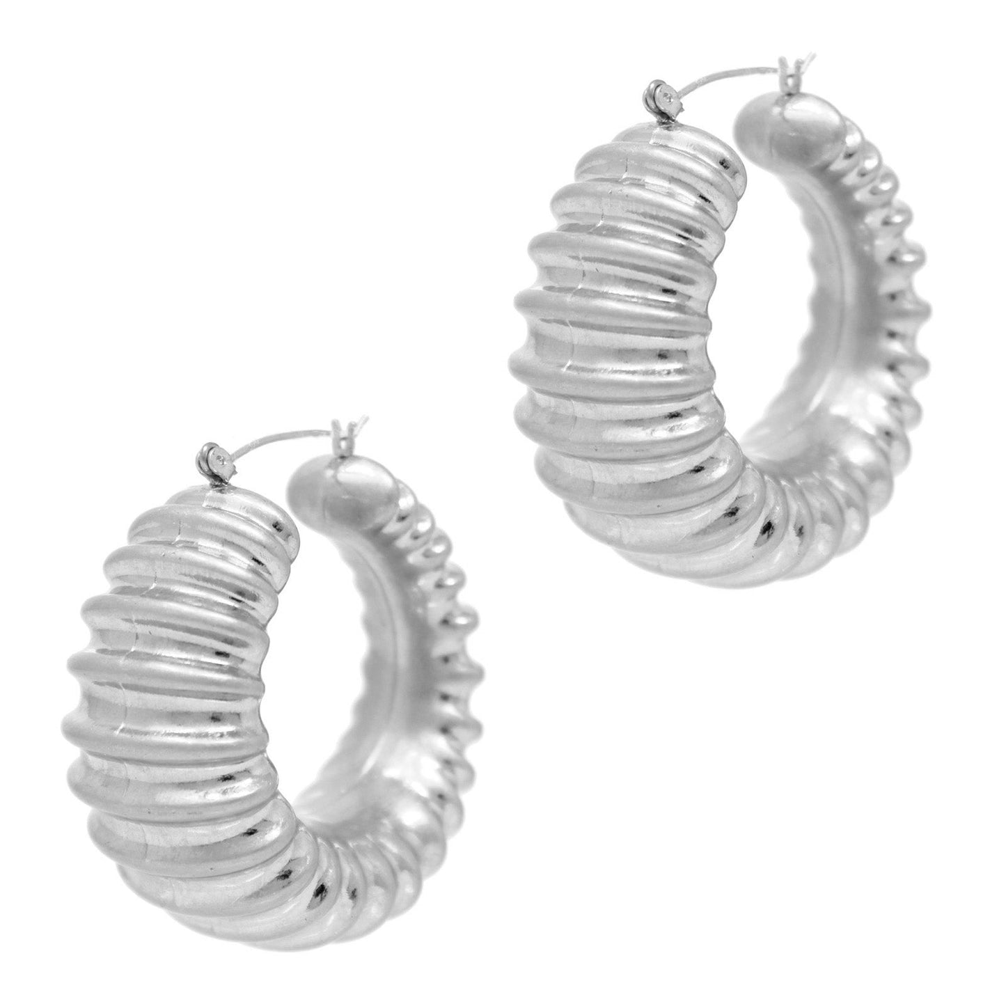 Bold In Pleats Hoop Earrings by Ellisonyoung.com