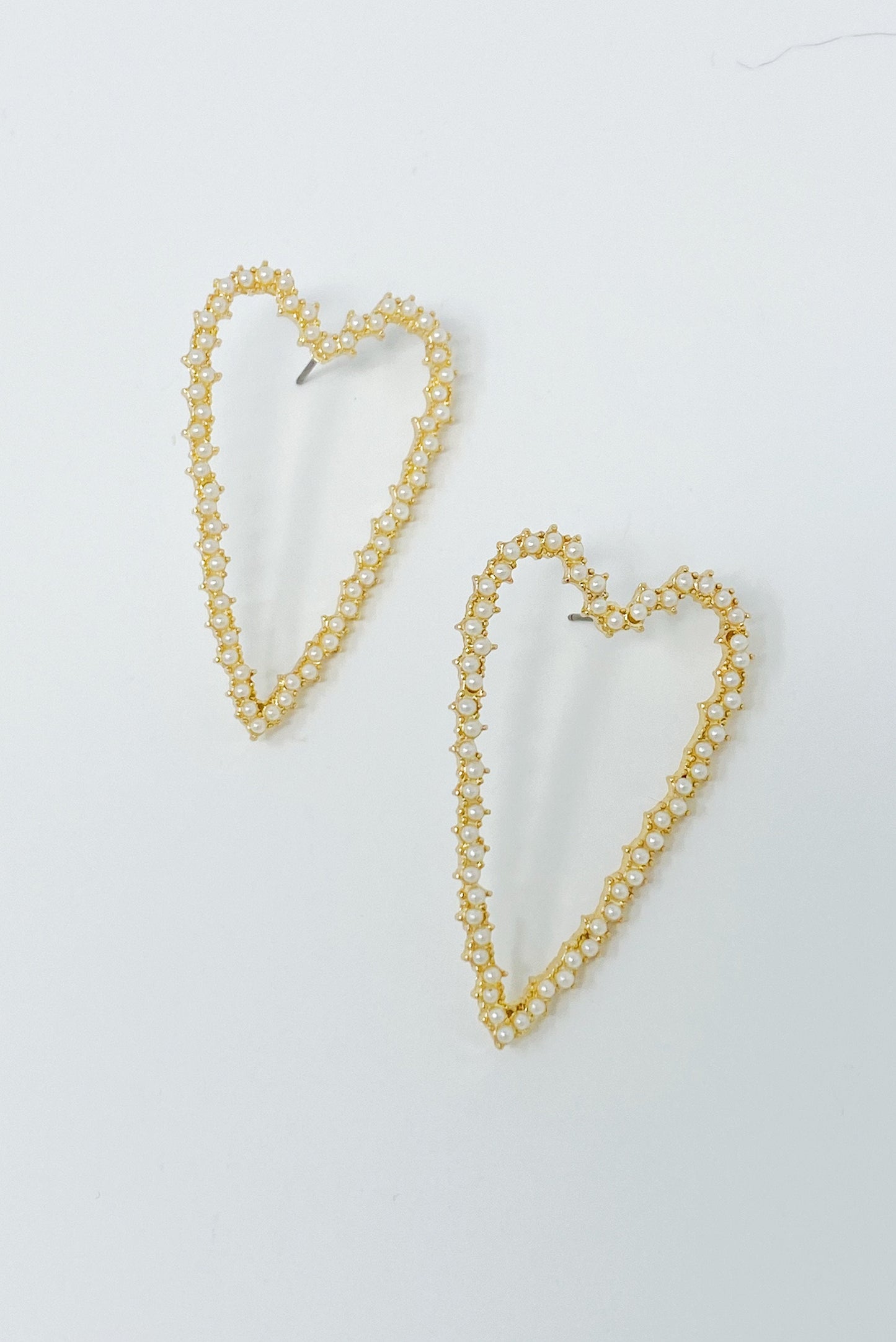 Pearl Encrusted Heart Earrings by Ellisonyoung.com