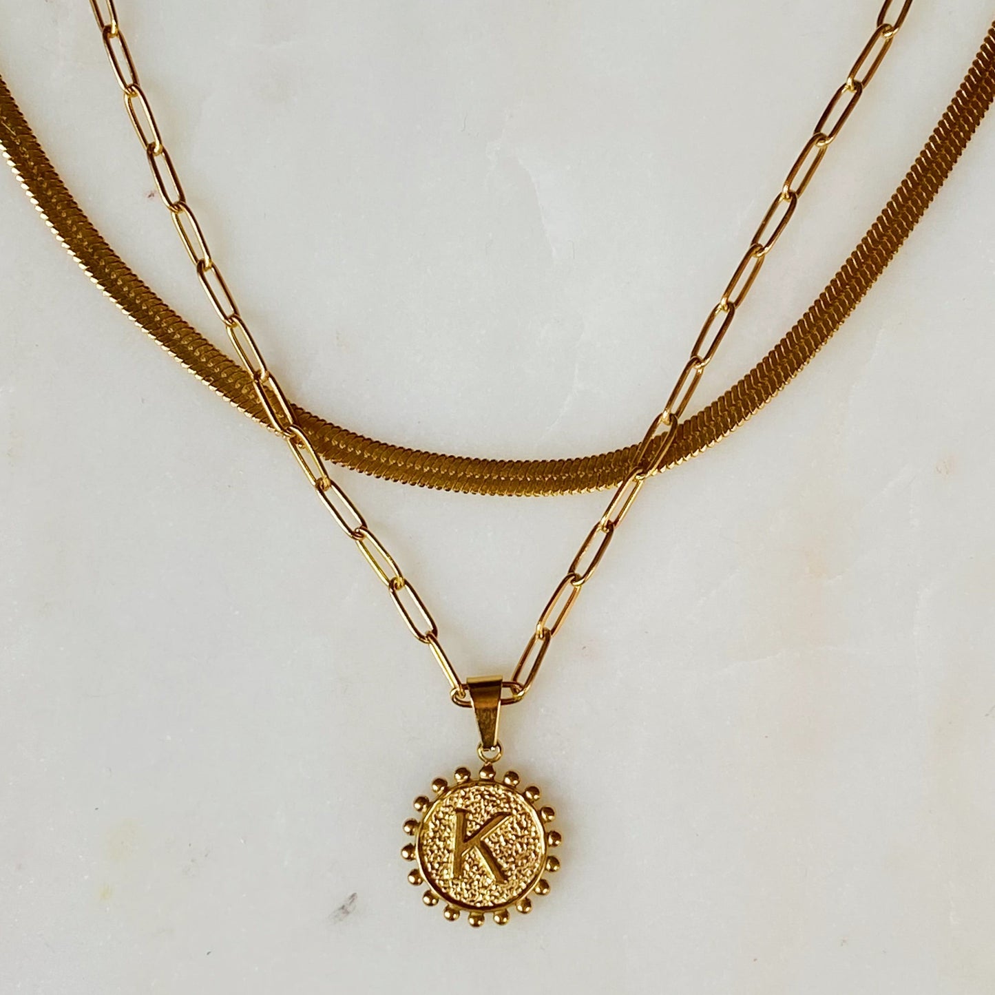 Double Chain Initial Necklace by Ellisonyoung.com