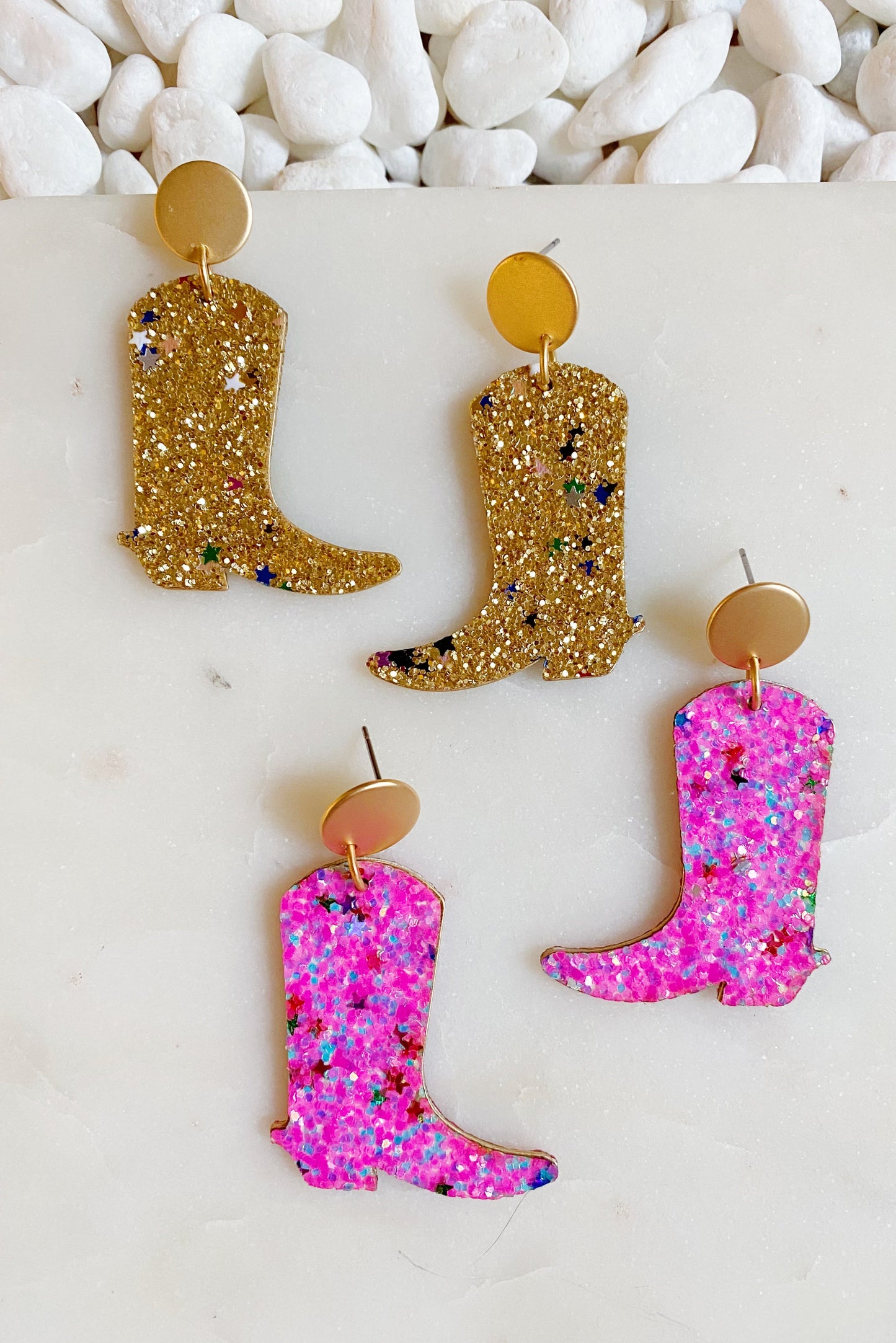 Glittered Up Cowgirl Earrings by Ellisonyoung.com