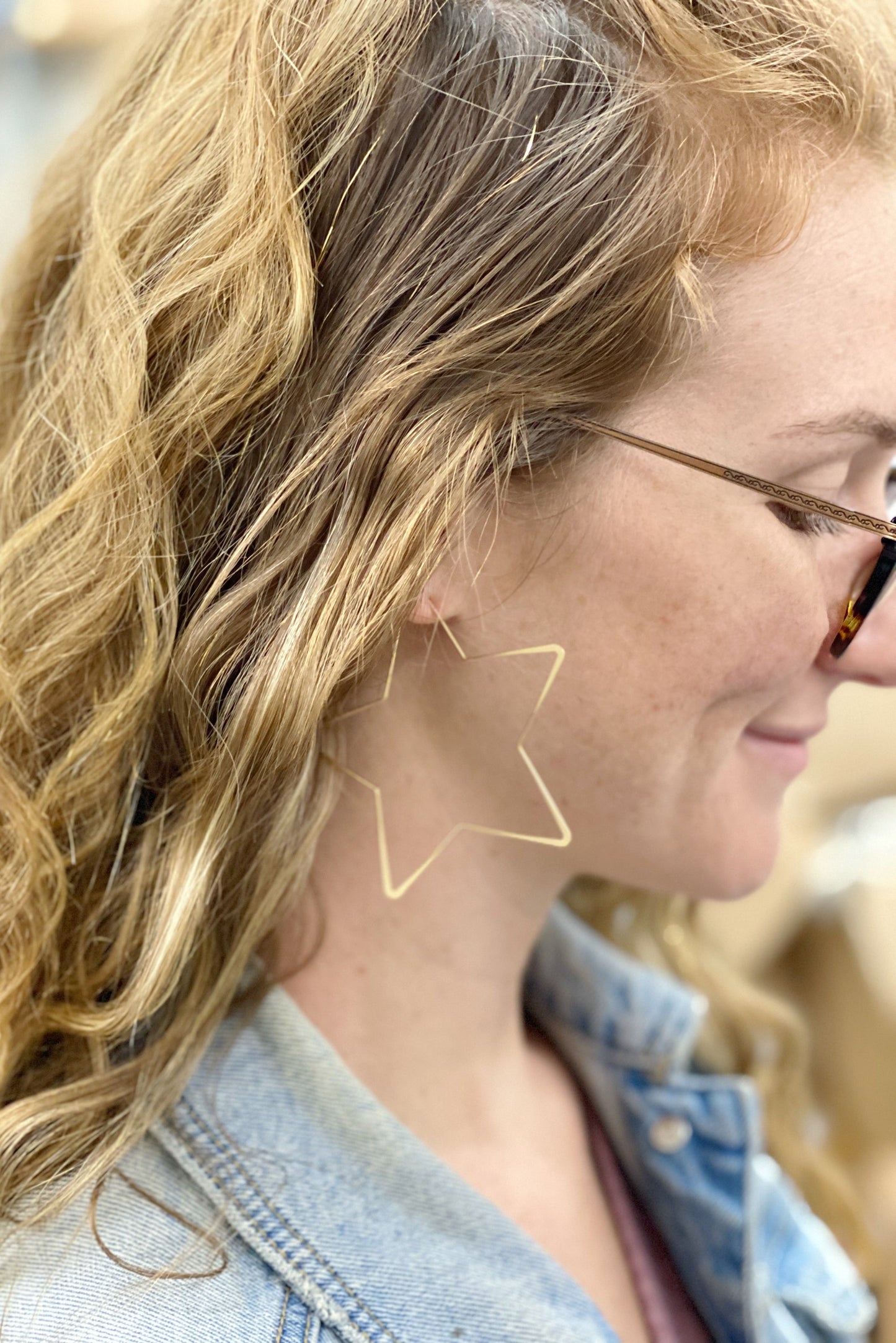 Twinkling Star Hoop Earrings by Ellisonyoung.com