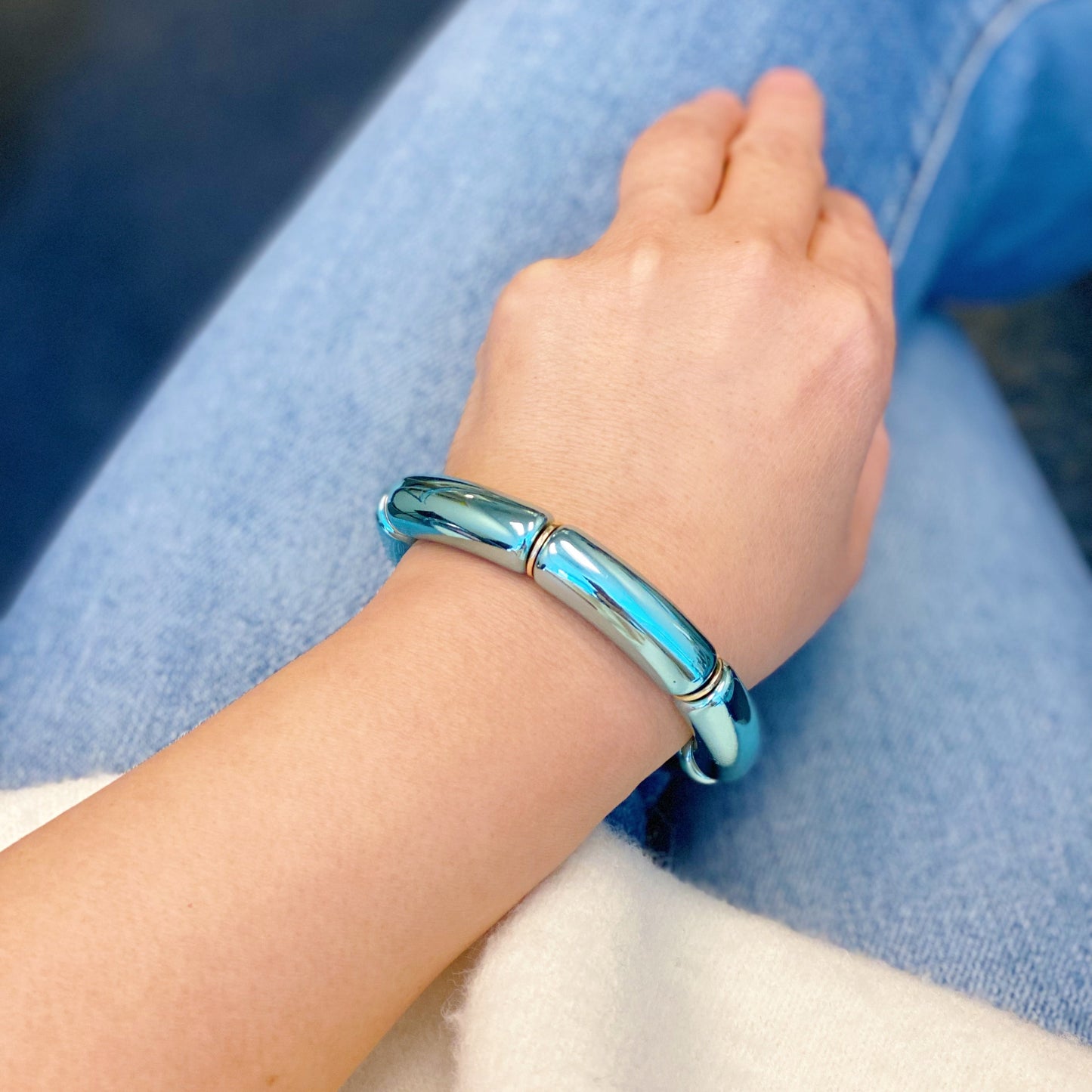 Colored Tube Stretch Bracelet by Ellisonyoung.com
