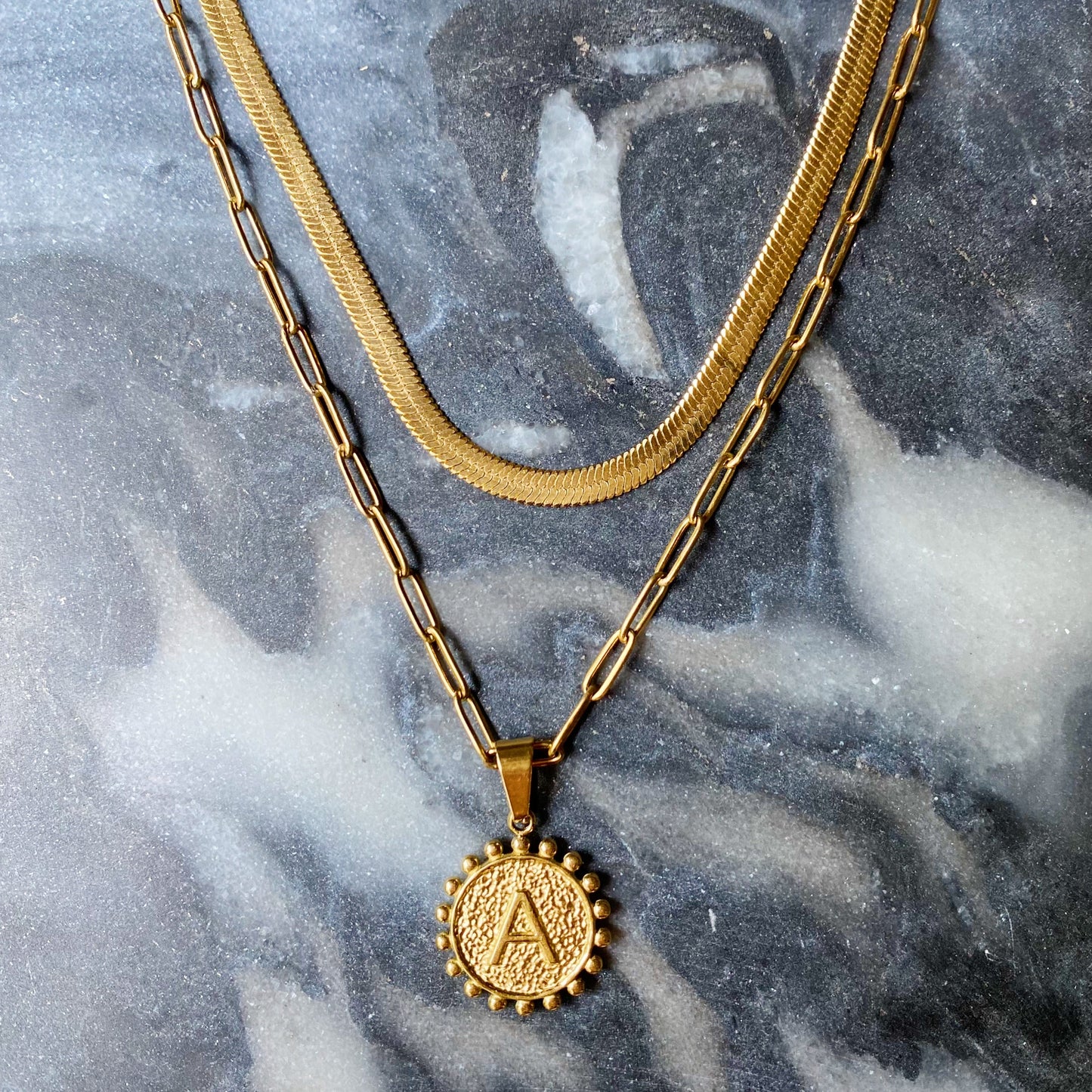 Double Chain Initial Necklace by Ellisonyoung.com