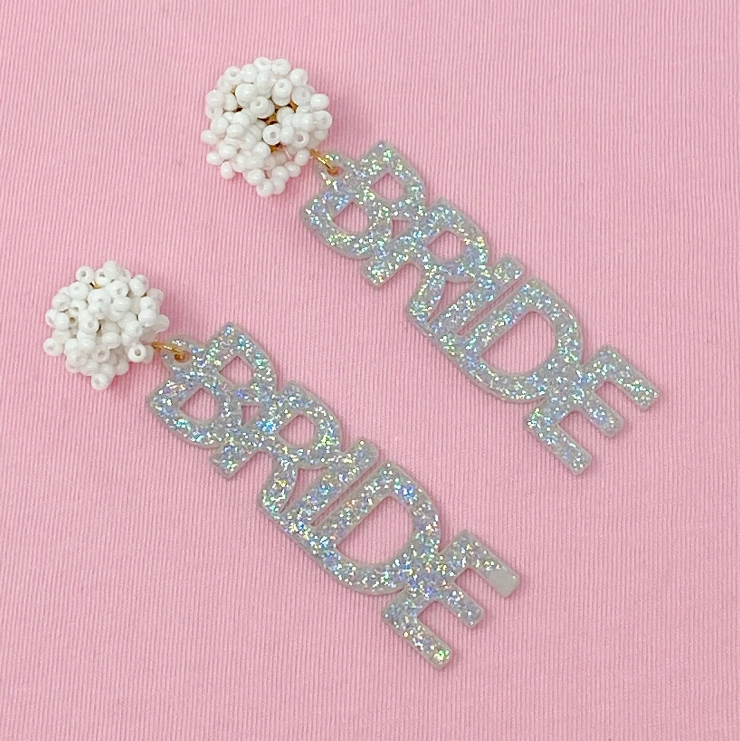 Bride Babe Cutout Acrylic Earrings by Ellisonyoung.com