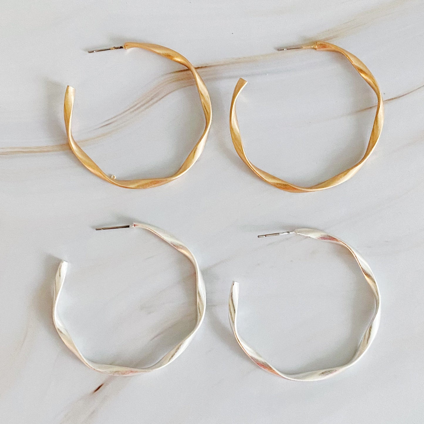Gentle Wave Sleek Hoop Earrings by Ellisonyoung.com