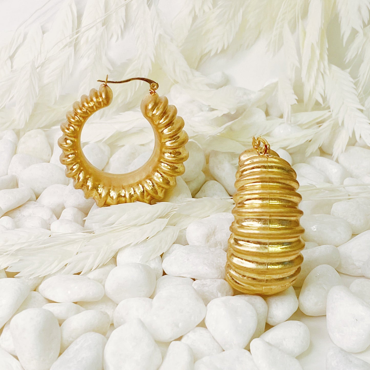 Bold In Pleats Hoop Earrings by Ellisonyoung.com