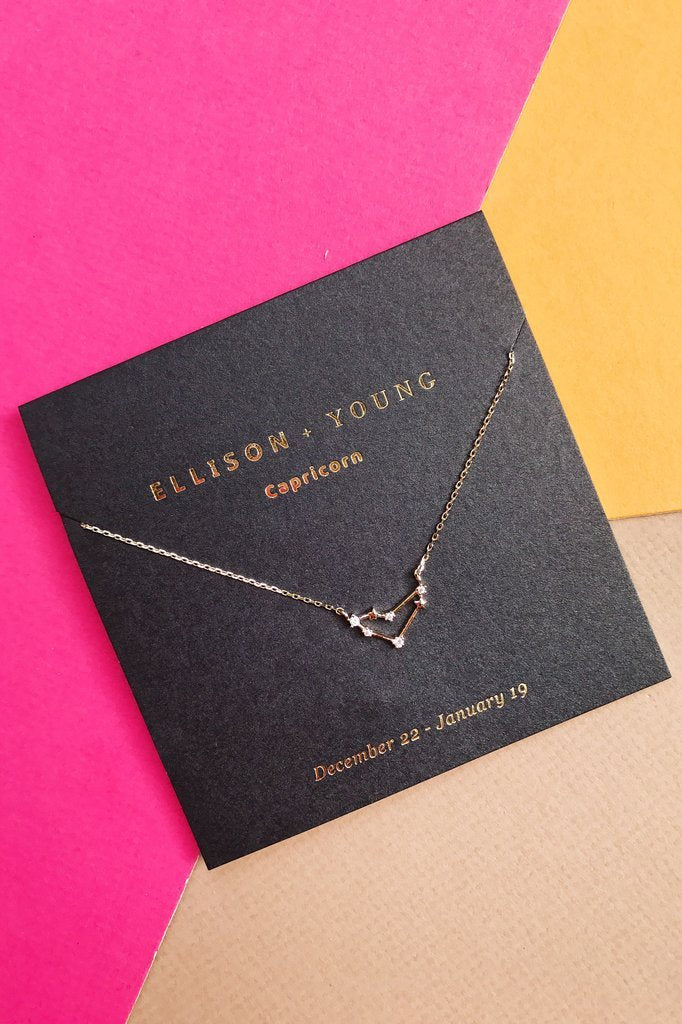Gold Zodiac jewelry, pendant necklaces for women, zodiac necklace, personalized necklace from Online Jewelry Boutique Ellison + Young