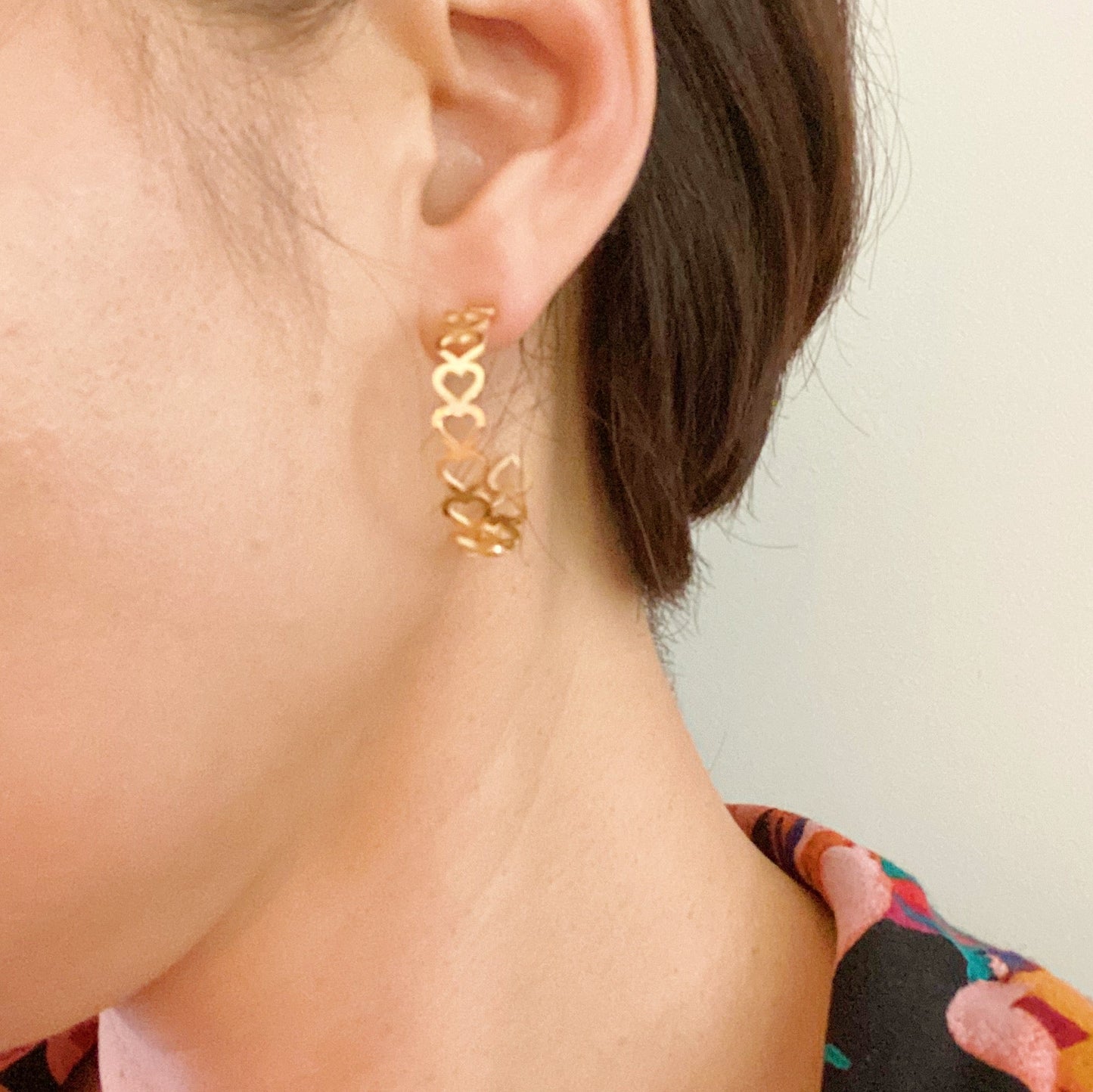 Linked Heart Hoop Earrings by Ellisonyoung.com