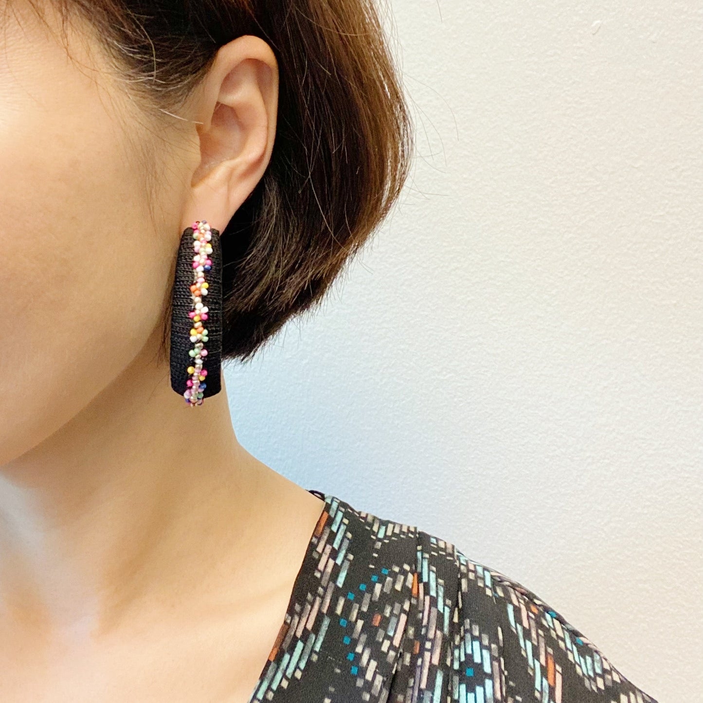 Beaded Hoop Earrings by Ellisonyoung.com