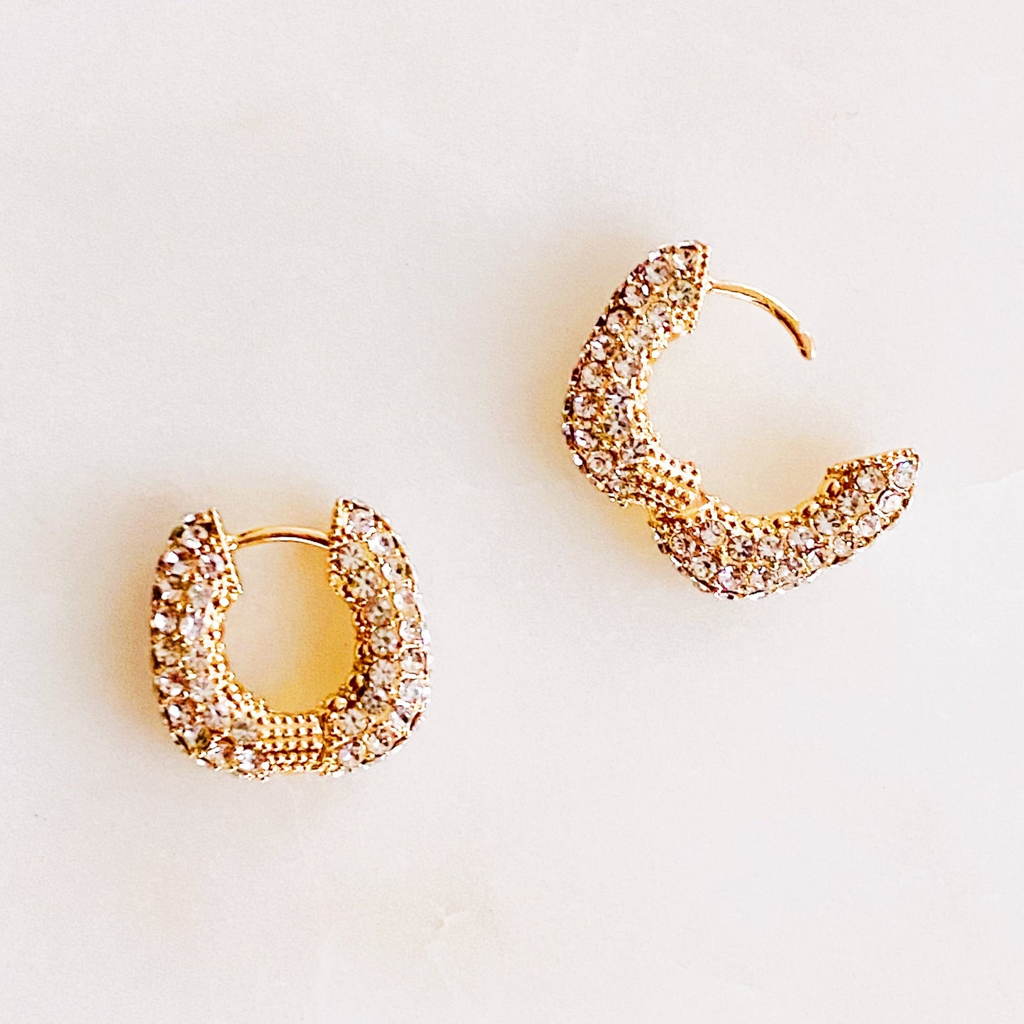 Shine Up Square Huggie Hoop Earrings by Ellisonyoung.com