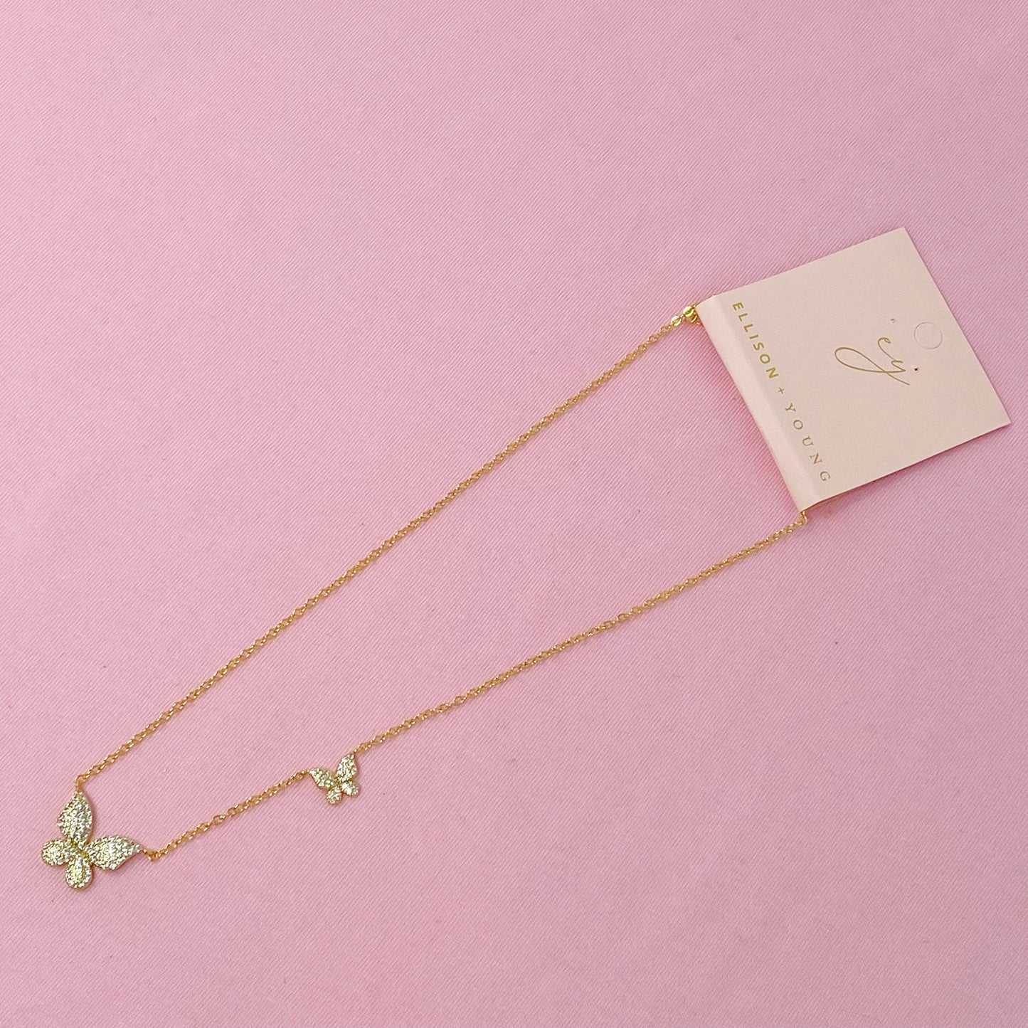 Double Shine Butterfly Necklace by Ellisonyoung.com