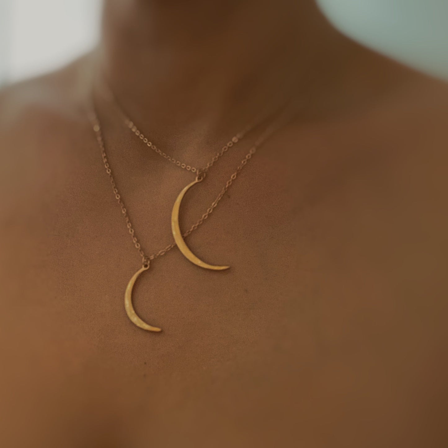 Crescent Duo Necklace Set Of 2 by Ellisonyoung.com