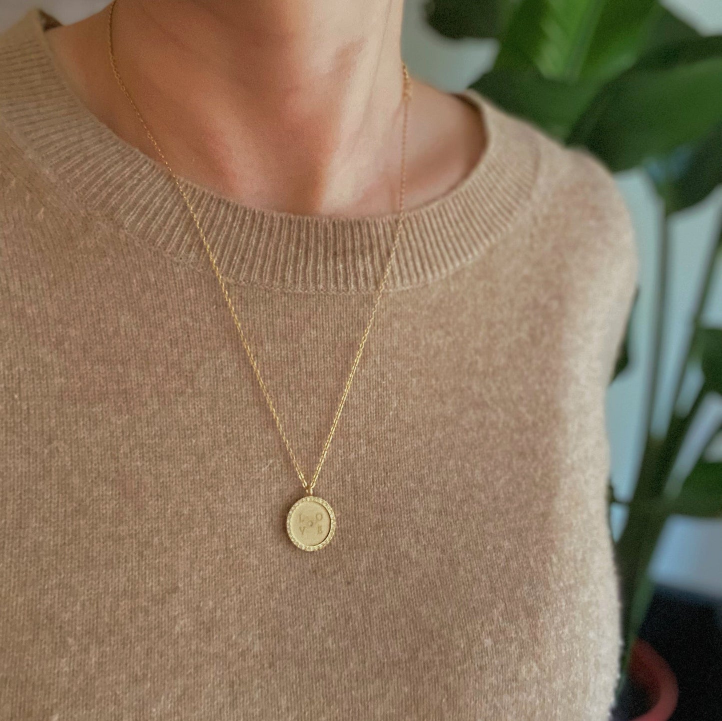 Loveholic Round Pendant Necklace by Ellisonyoung.com