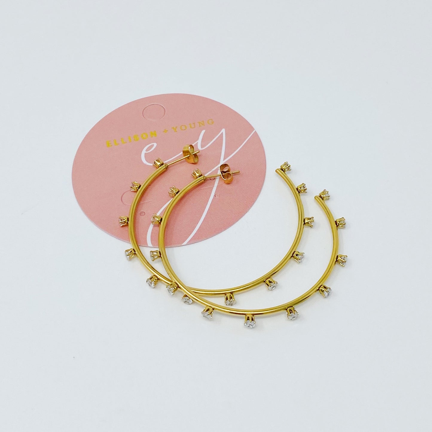 Slim & Jeweled Hoop Earrings by Ellisonyoung.com