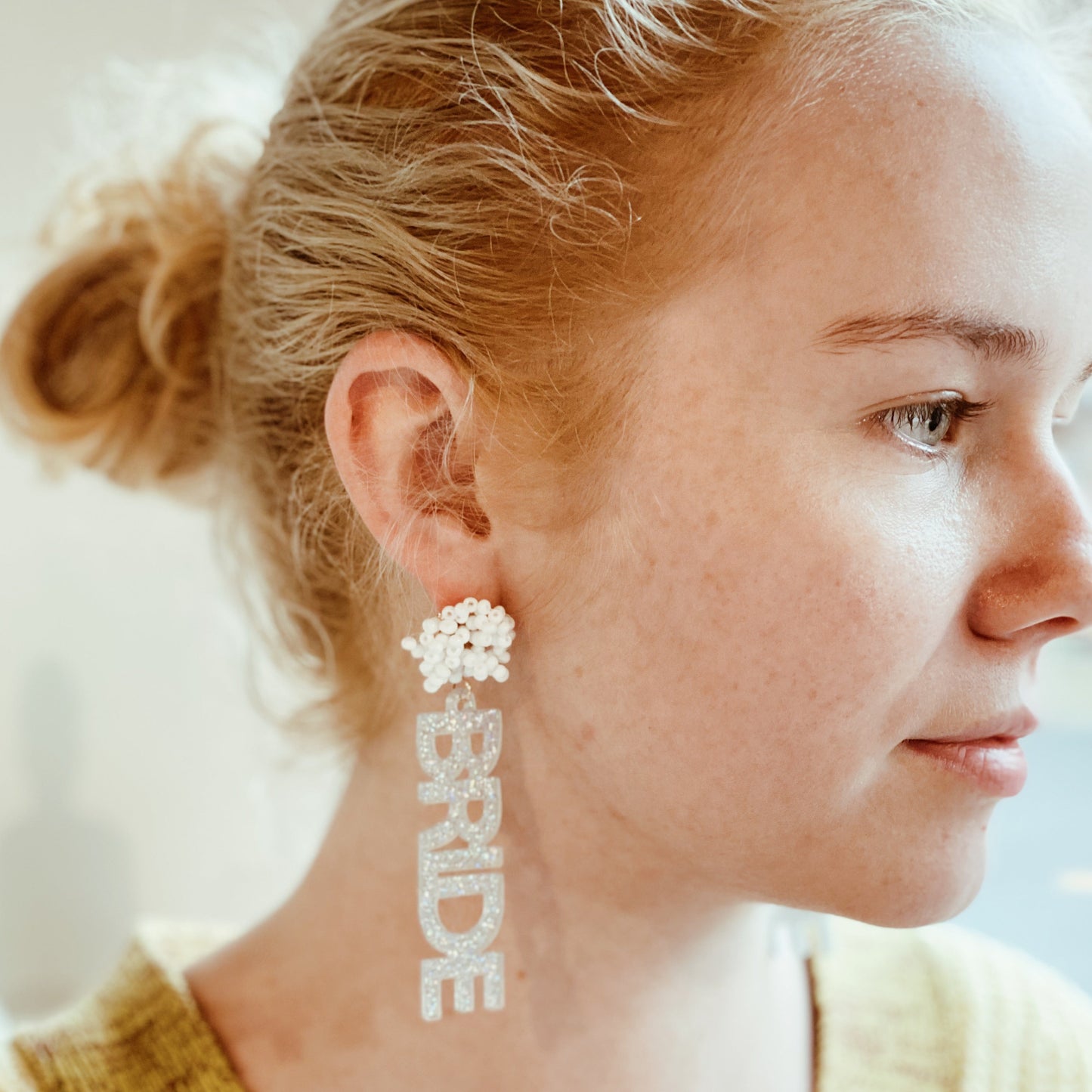 Bride Babe Cutout Acrylic Earrings by Ellisonyoung.com