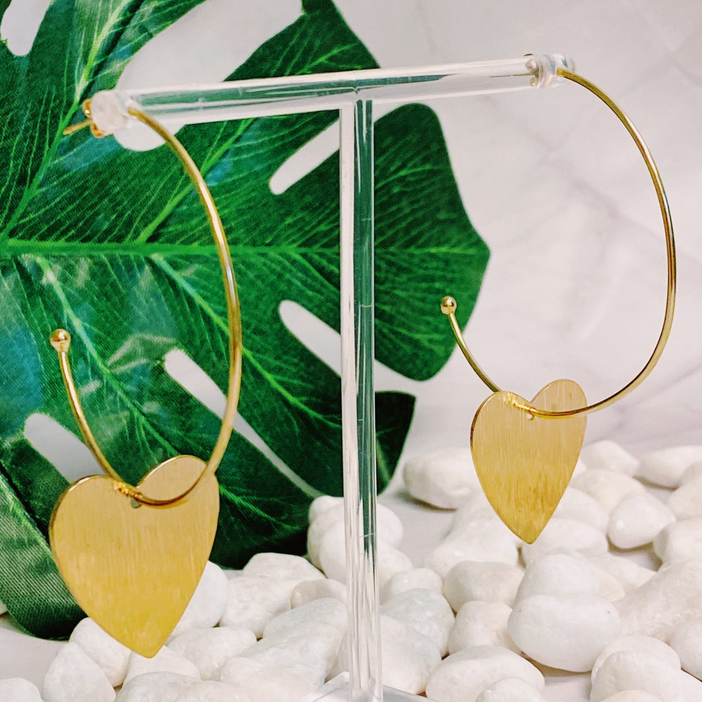 No Games Heart Hoop Earrings by Ellisonyoung.com