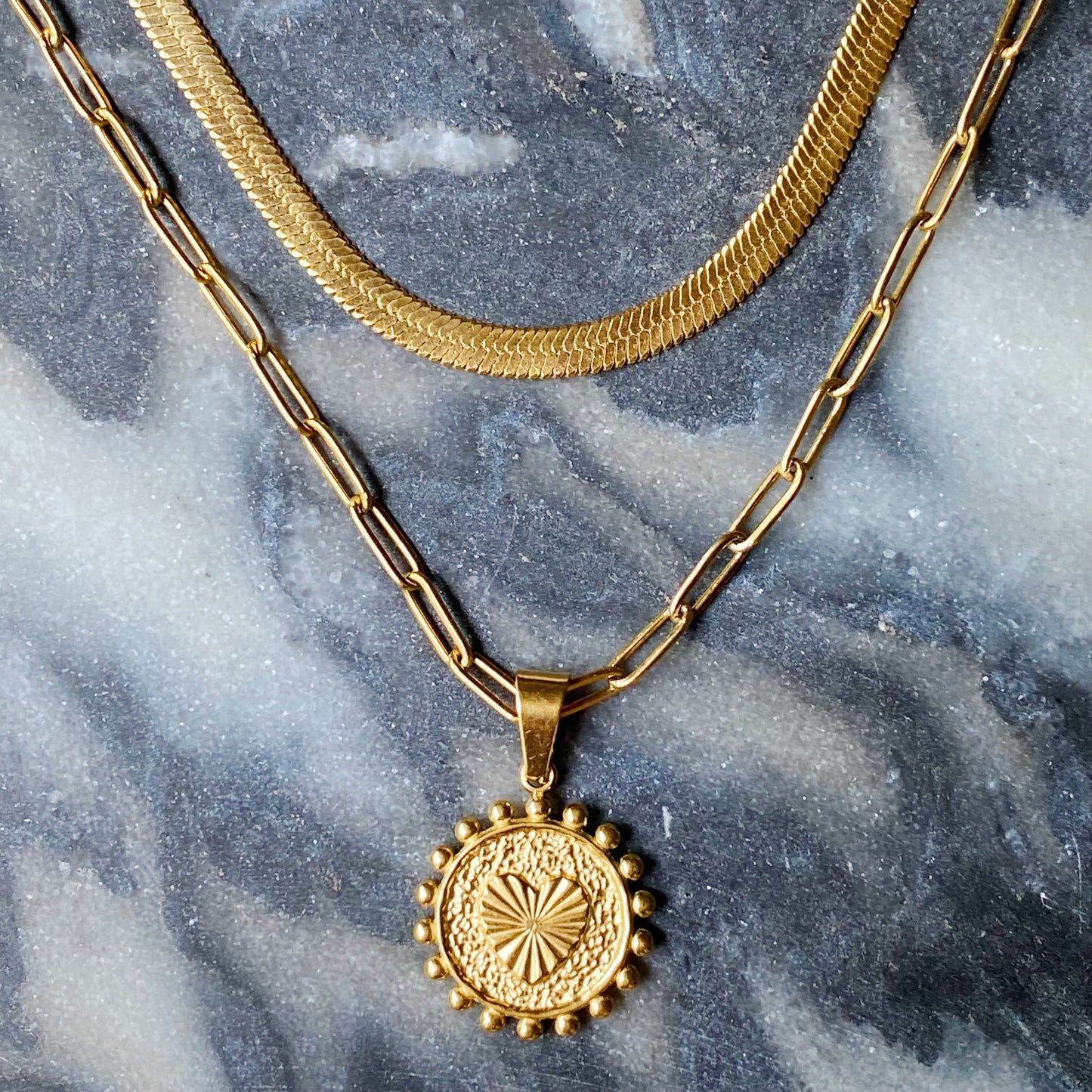 Double Chain Initial Necklace by Ellisonyoung.com