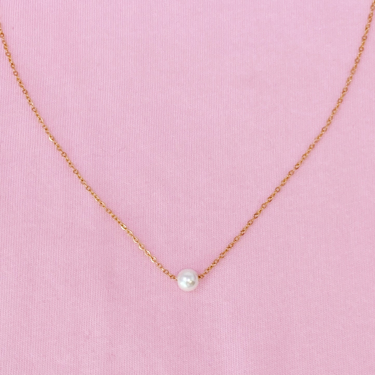 Dainty Single Pearl Necklace by Ellisonyoung.com