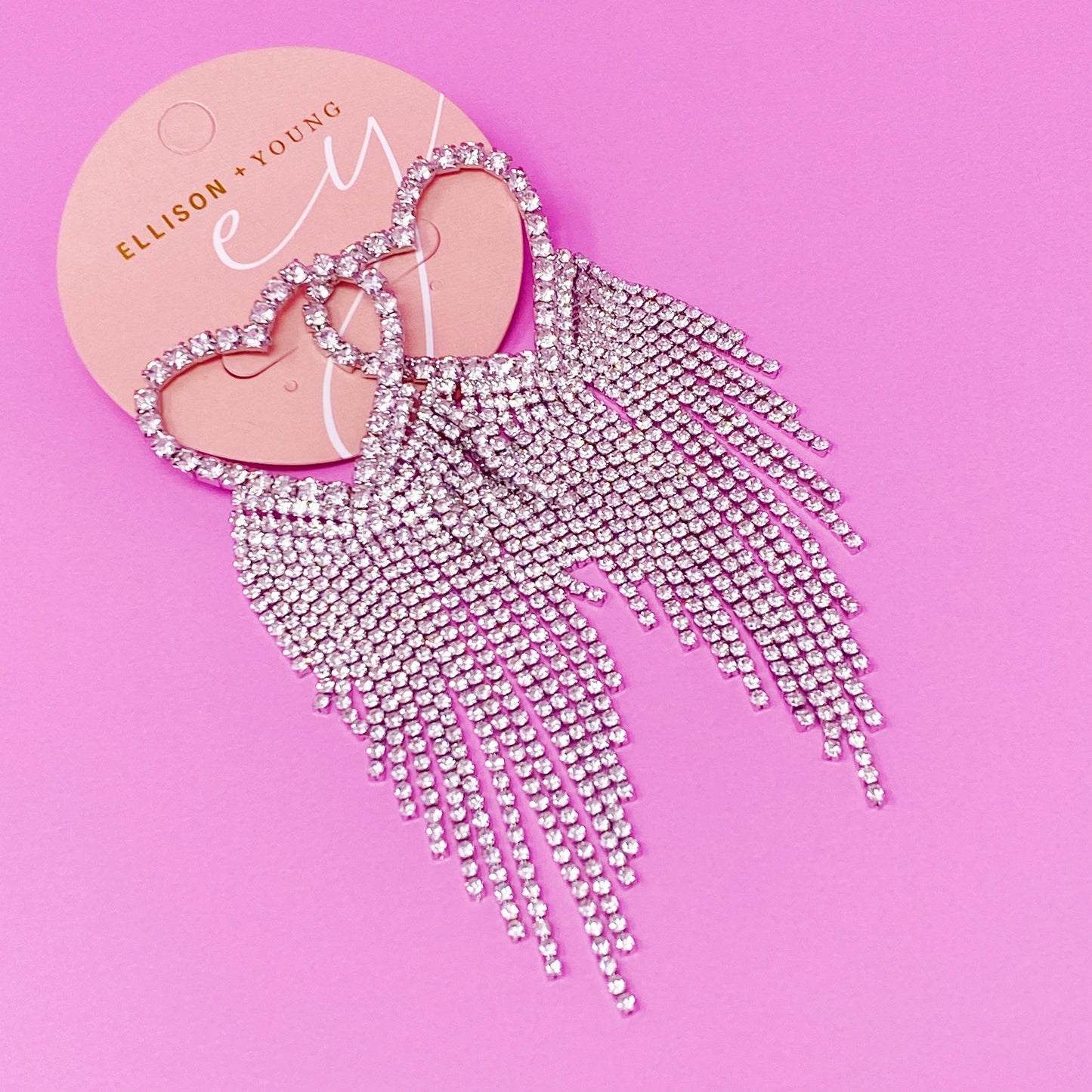 Fringed Shine Heart Earrings by Ellisonyoung.com