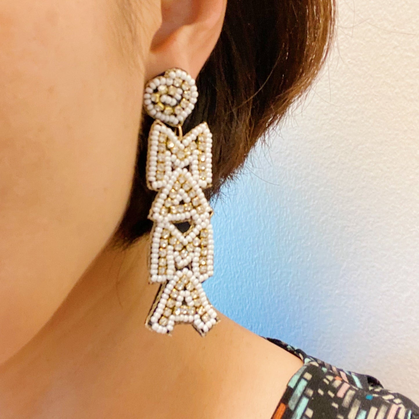 Beaded Mama Dangle Earrings by Ellisonyoung.com