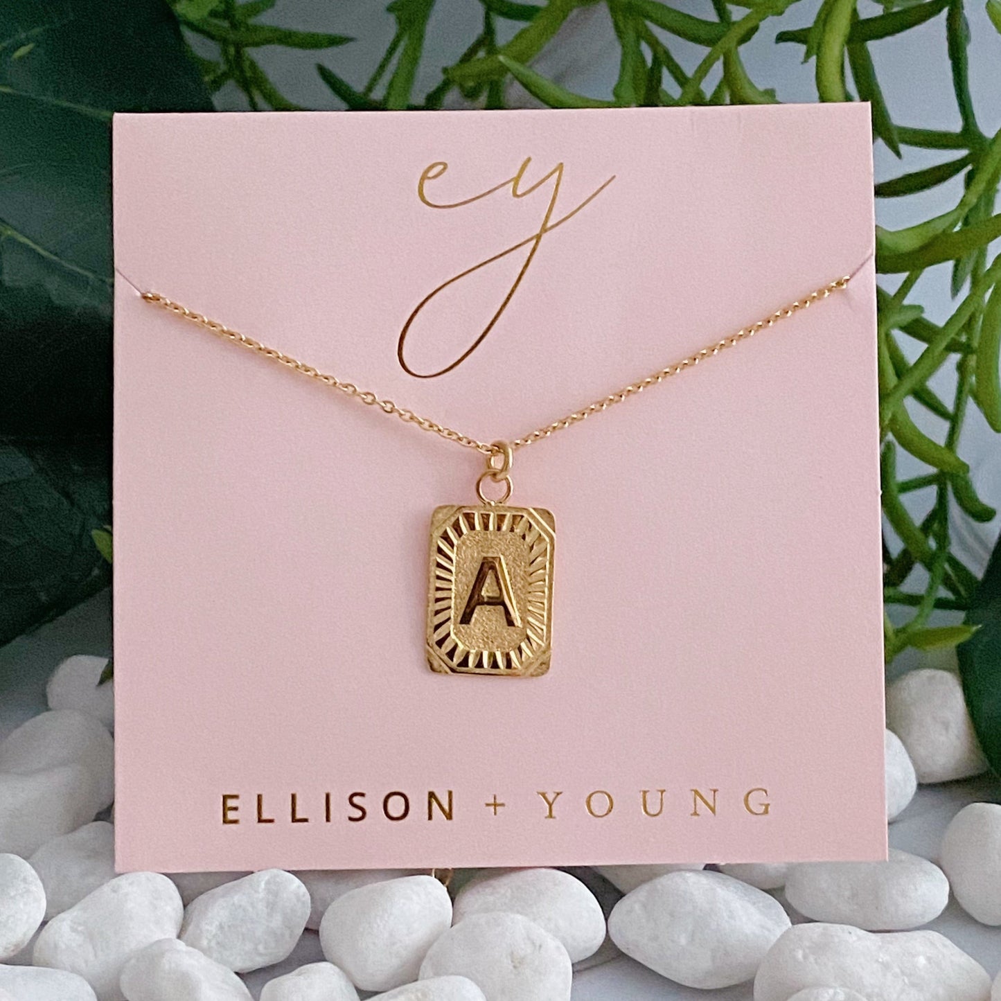 Art Deco Initial Necklace by Ellisonyoung.com