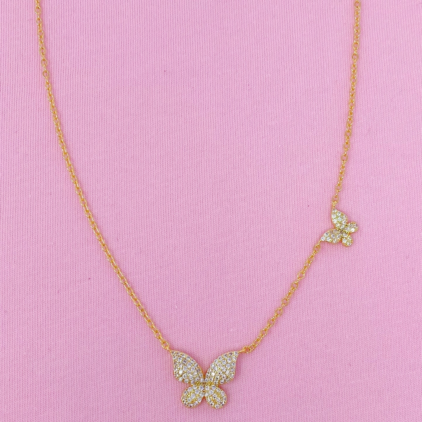 Double Shine Butterfly Necklace by Ellisonyoung.com
