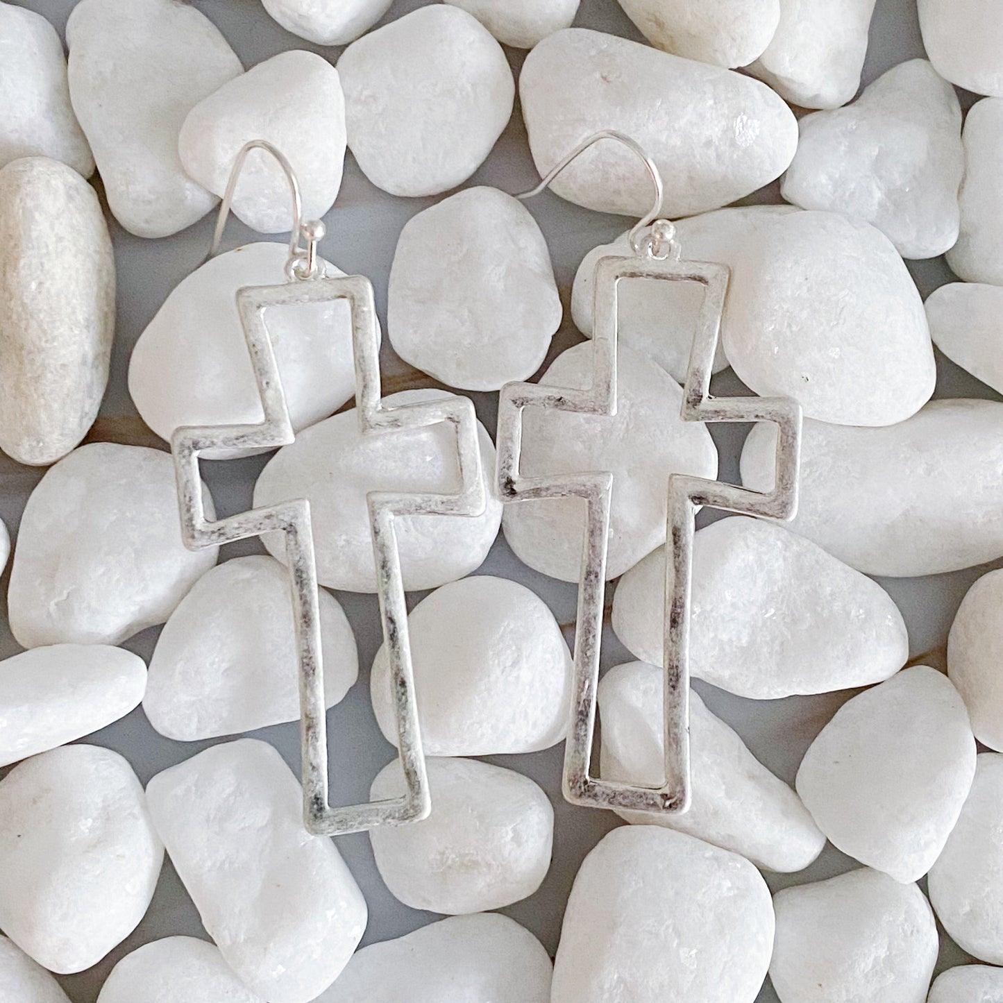 Dangle Cross Outlined Earrings by Ellisonyoung.com