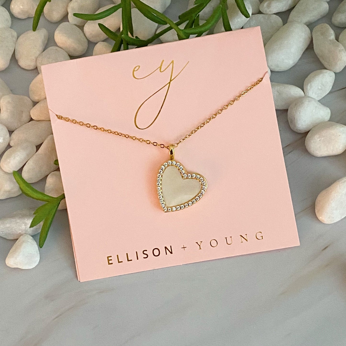Shell Heart Locket Pendant Necklace by Ellisonyoung.com